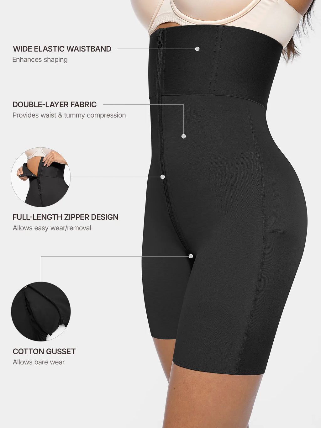 MyCurve Wide Waistband Tummy Control Butt Lifting Shaping Shorts