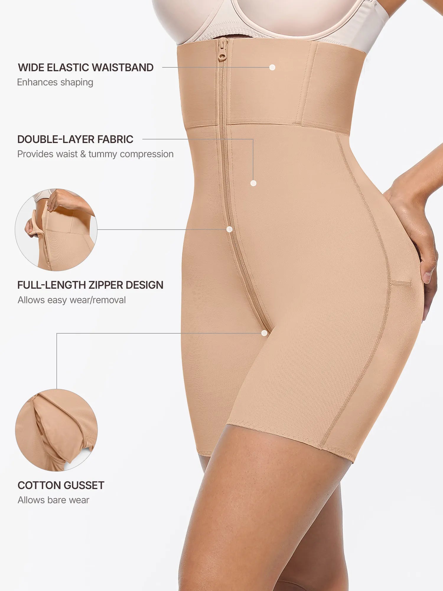 MyCurve Wide Waistband Tummy Control Butt Lifting Shaping Shorts