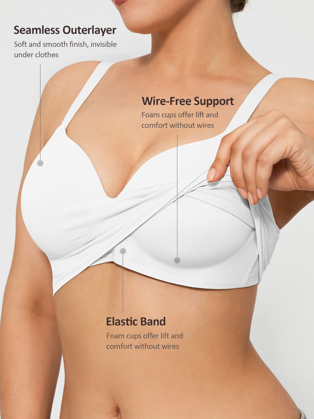 Sujetador MyCurve con tirantes anchos sin aros + sujetador push-up sin costuras