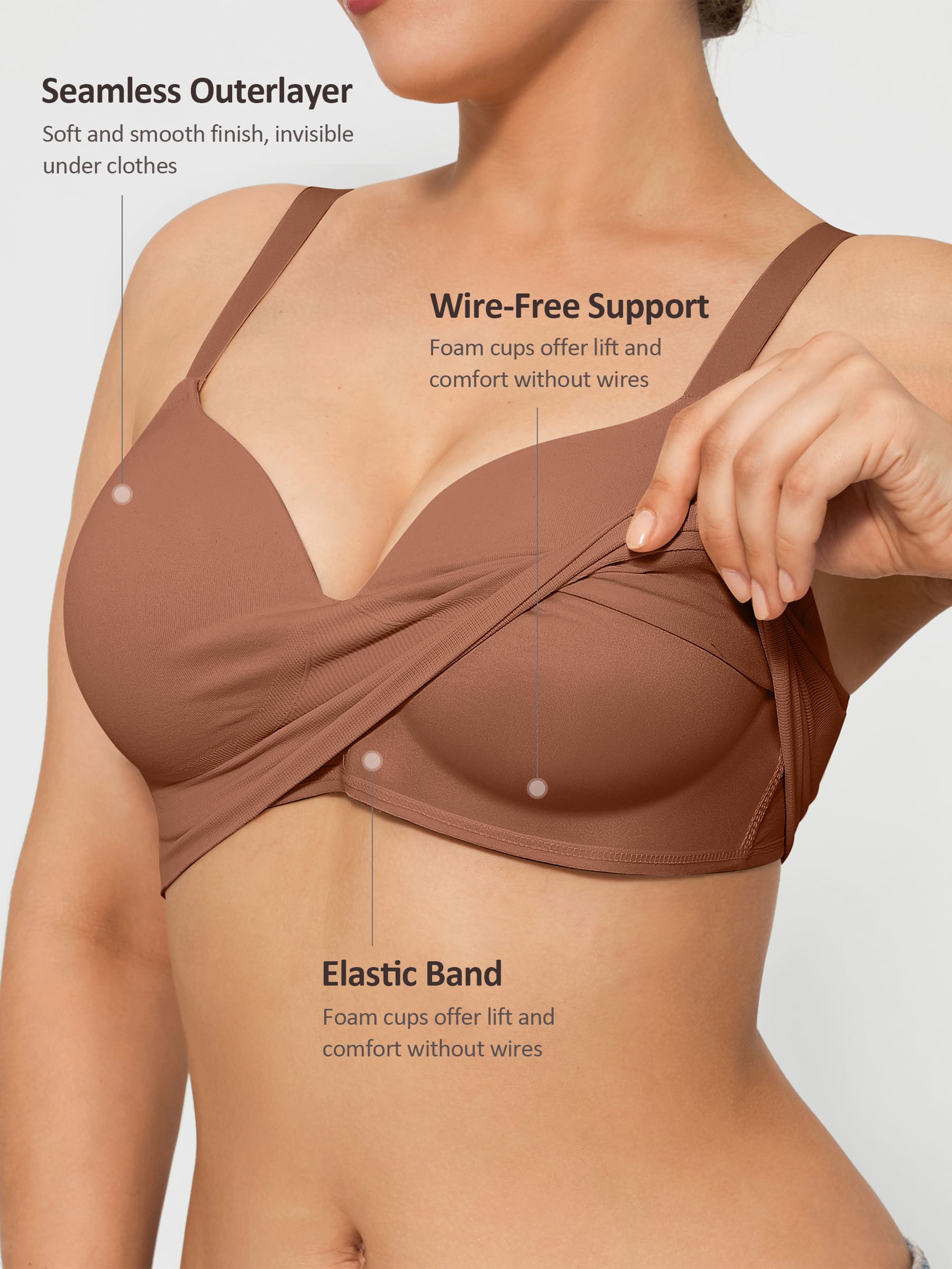 Sujetador MyCurve con tirantes anchos sin aros + sujetador push-up sin costuras