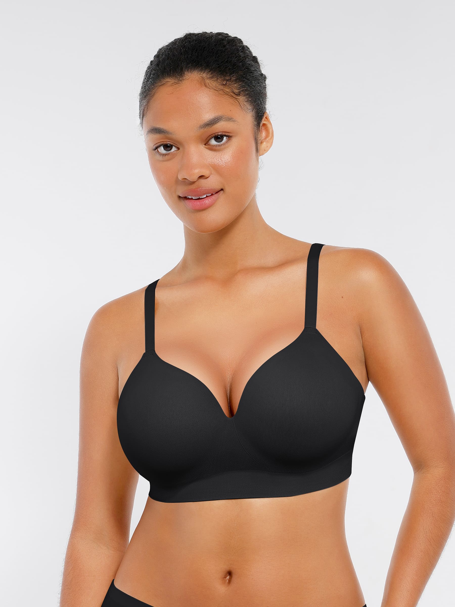 MyCurve Wireless Seamless Push-Up V-neck Bra