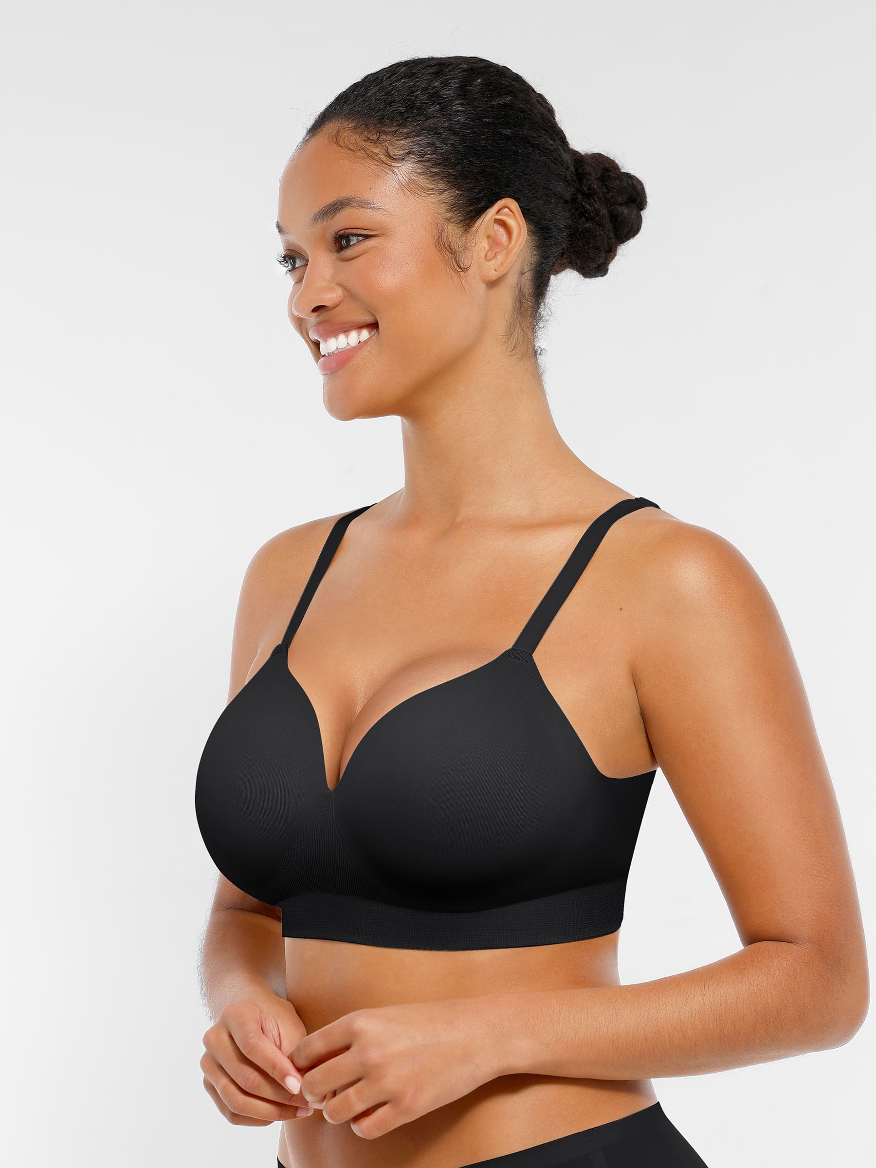 MyCurve Wireless Seamless Push-Up V-neck Bra