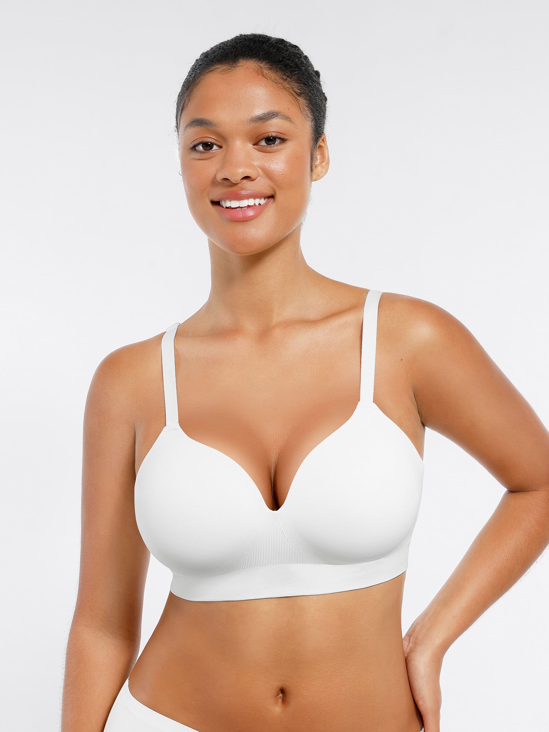 MyCurve Wireless Seamless Push-Up V-neck Bra