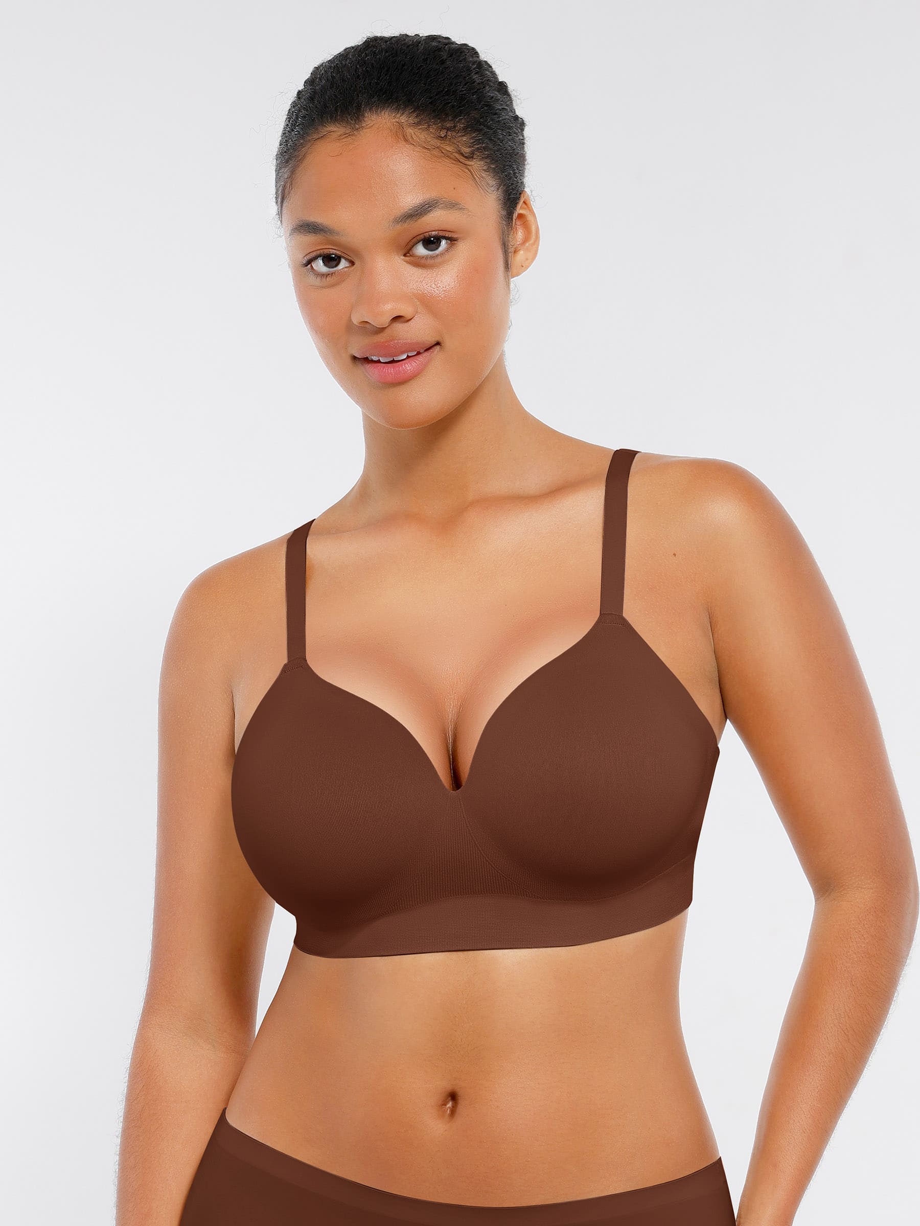 MyCurve Wireless Seamless Push-Up V-neck Bra
