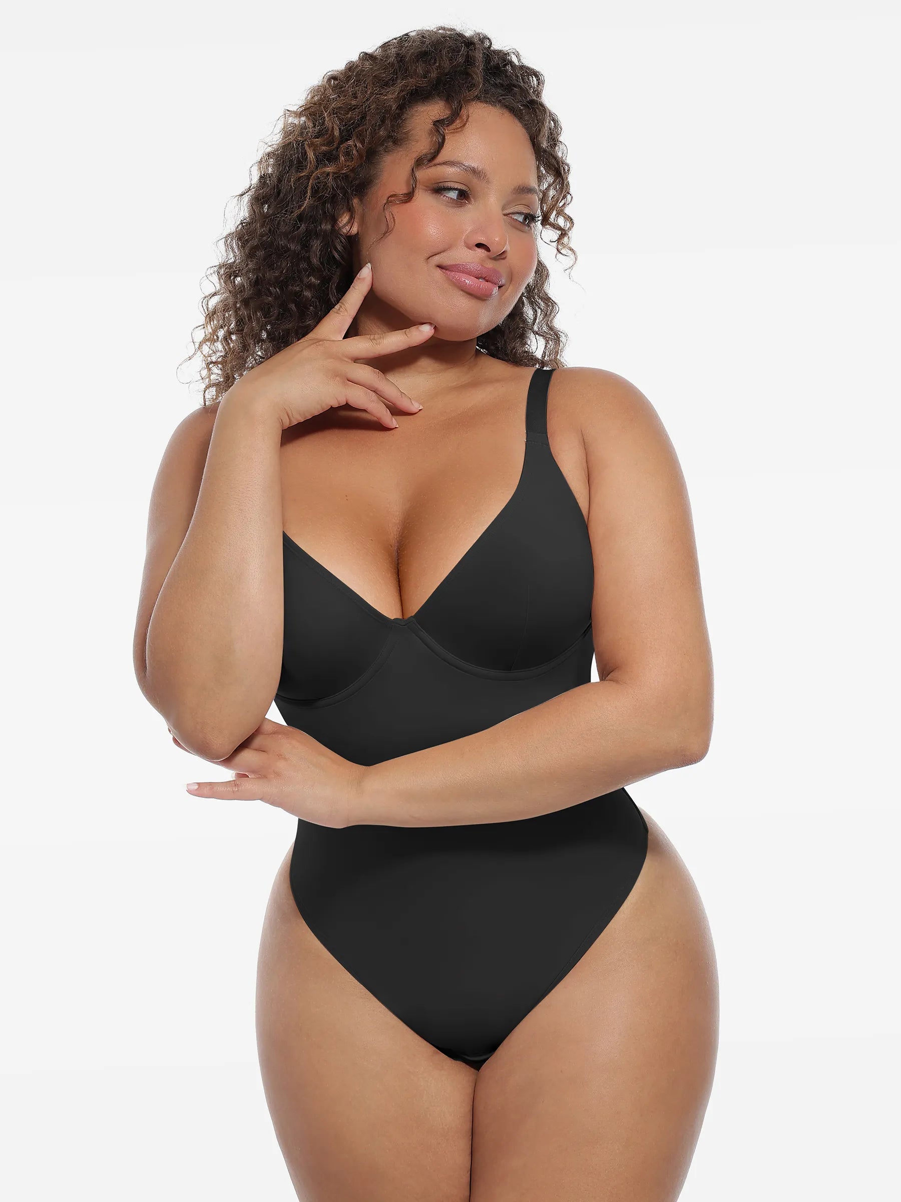 MyCurve Deep V-Neck Shapewear Bodysuit