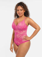 Body de cuerpo entero con escote en V y encaje MyCurve