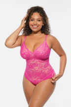 Body de cuerpo entero con escote en V y encaje MyCurve