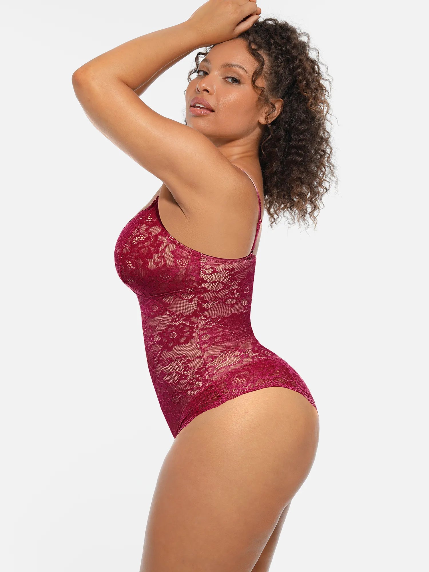 Body de cuerpo entero con escote en V y encaje MyCurve