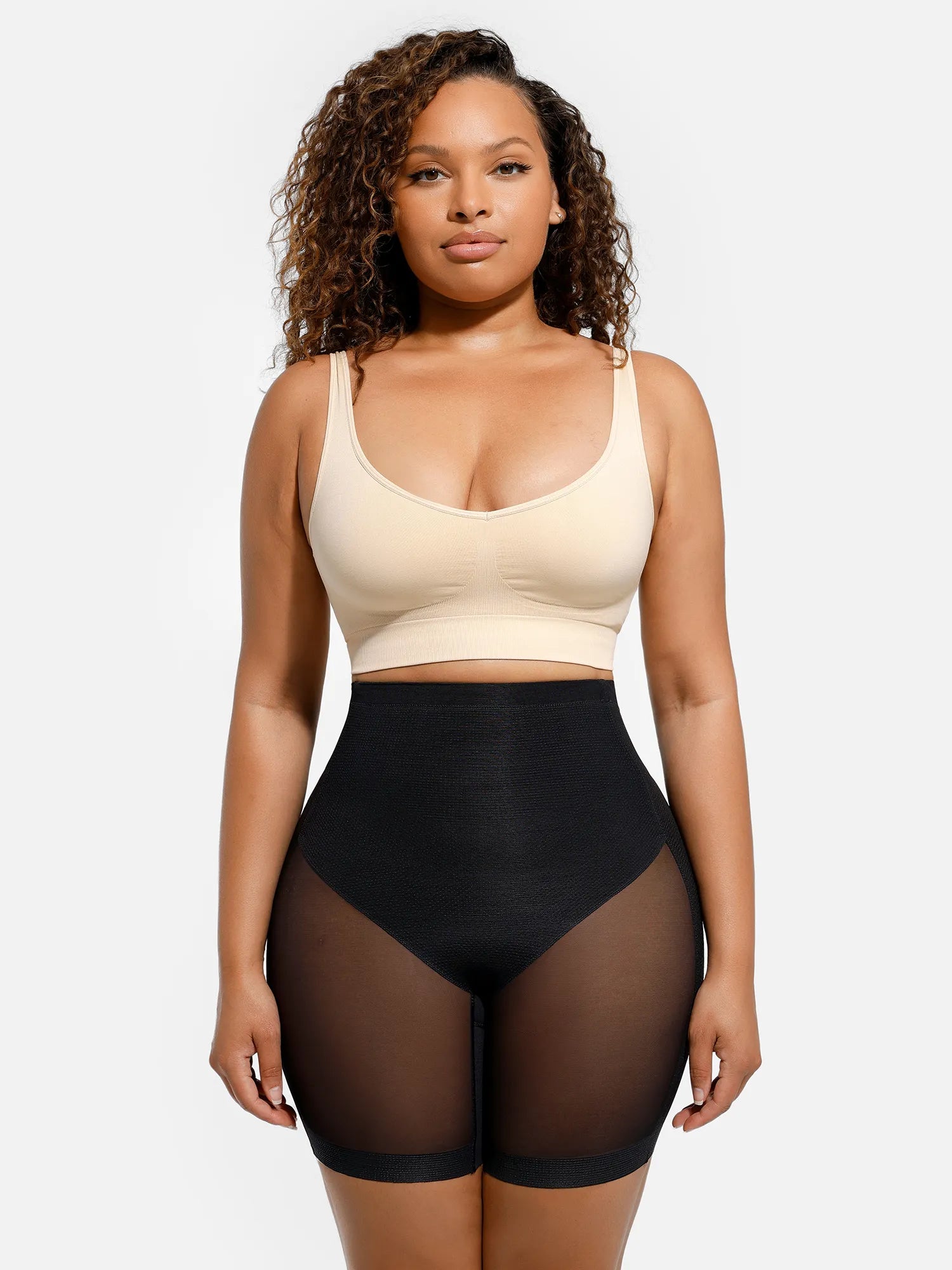 Ensemble body gainant en tulle MyCurve avec contrôle du ventre & shorty