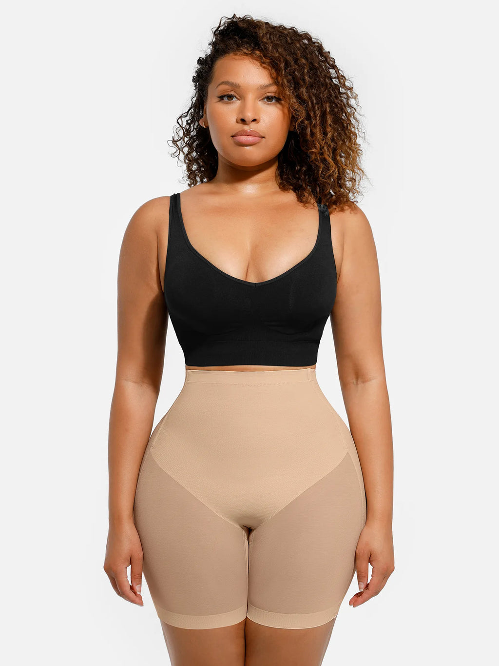 Conjunto de body y pantalones cortos de malla con control de abdomen MyCurve