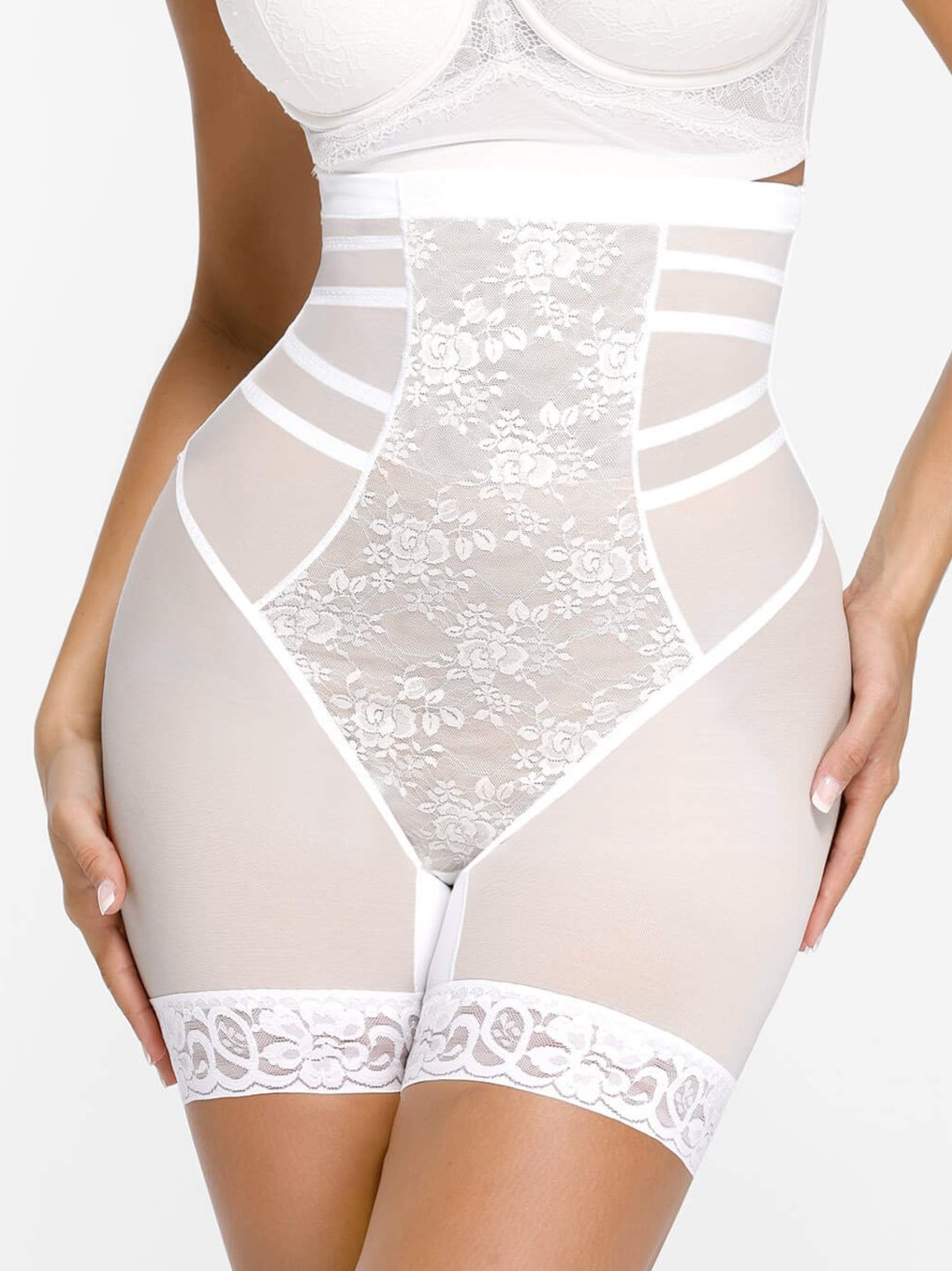MyCurve Patterned Lace Breathable Shapewear Shorts