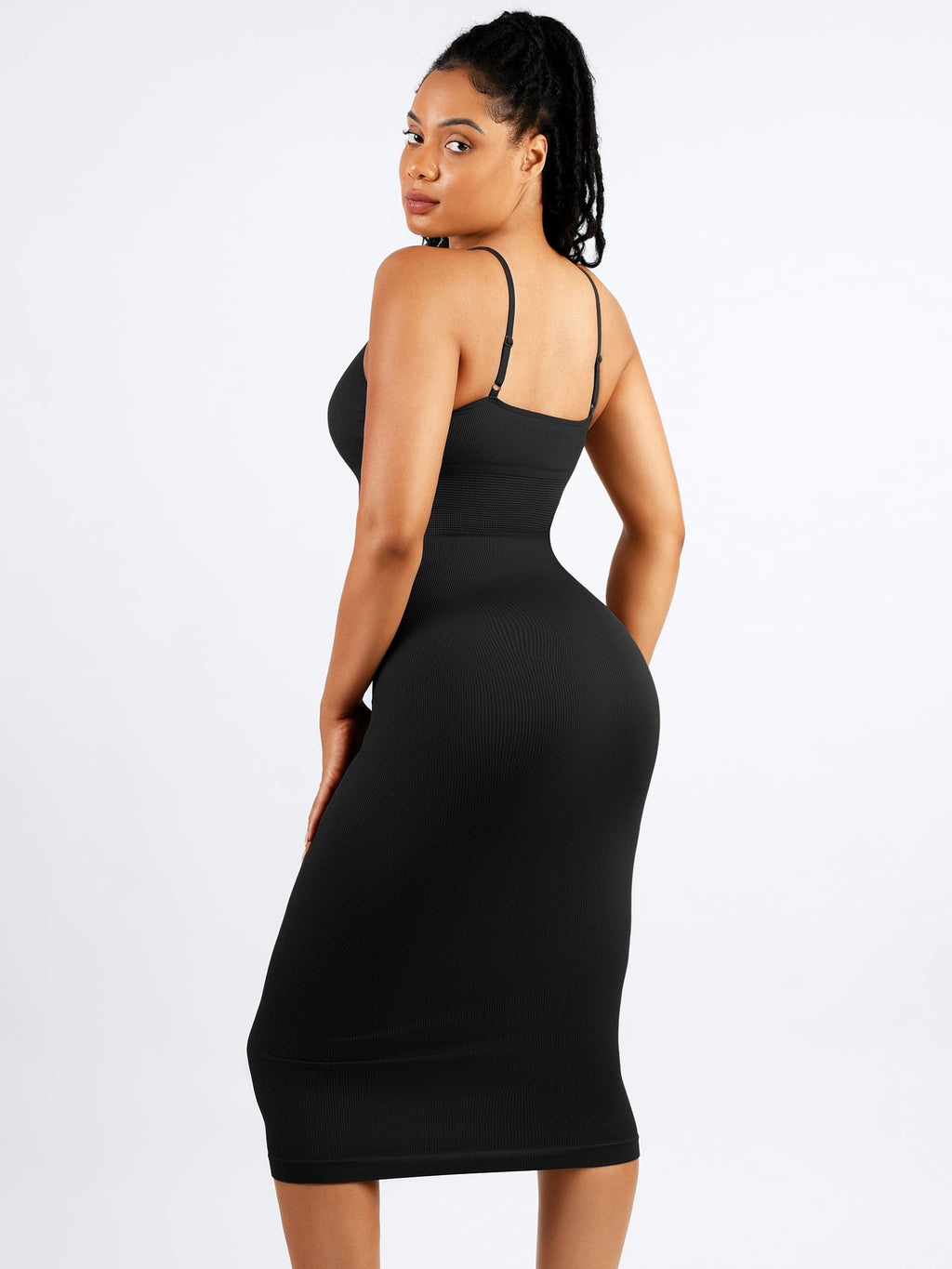 MyCurve Seamless Shaping Slip Dress with Built-In Bra and Adjustable Straps