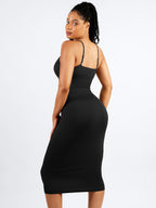 MyCurve Seamless Shaping Slip Dress with Built-In Bra and Adjustable Straps