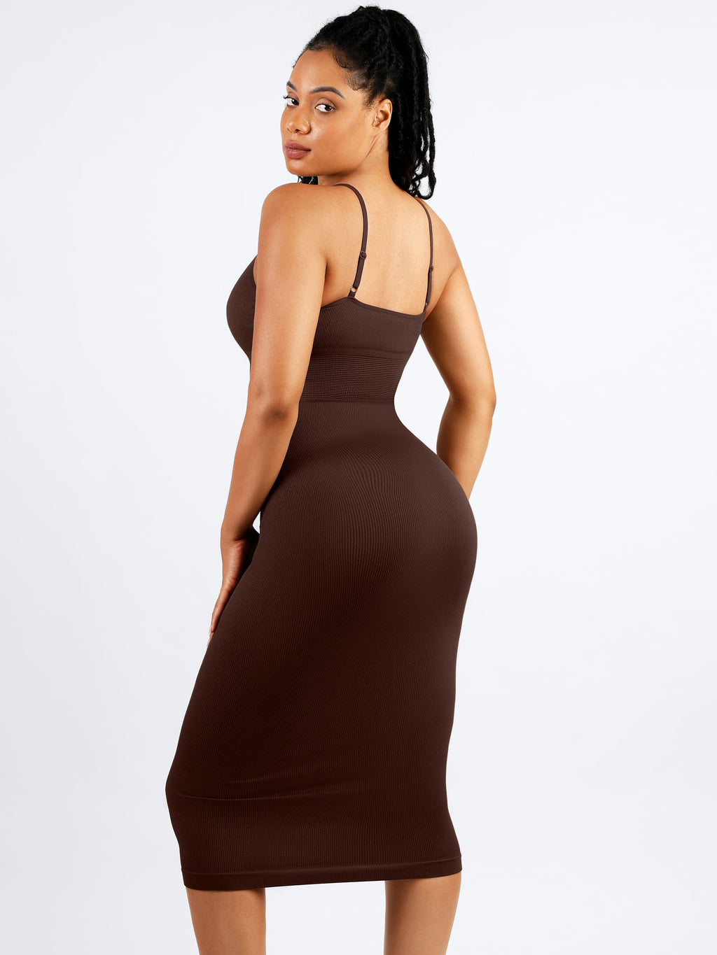MyCurve Seamless Shaping Slip Dress with Built-In Bra and Adjustable Straps