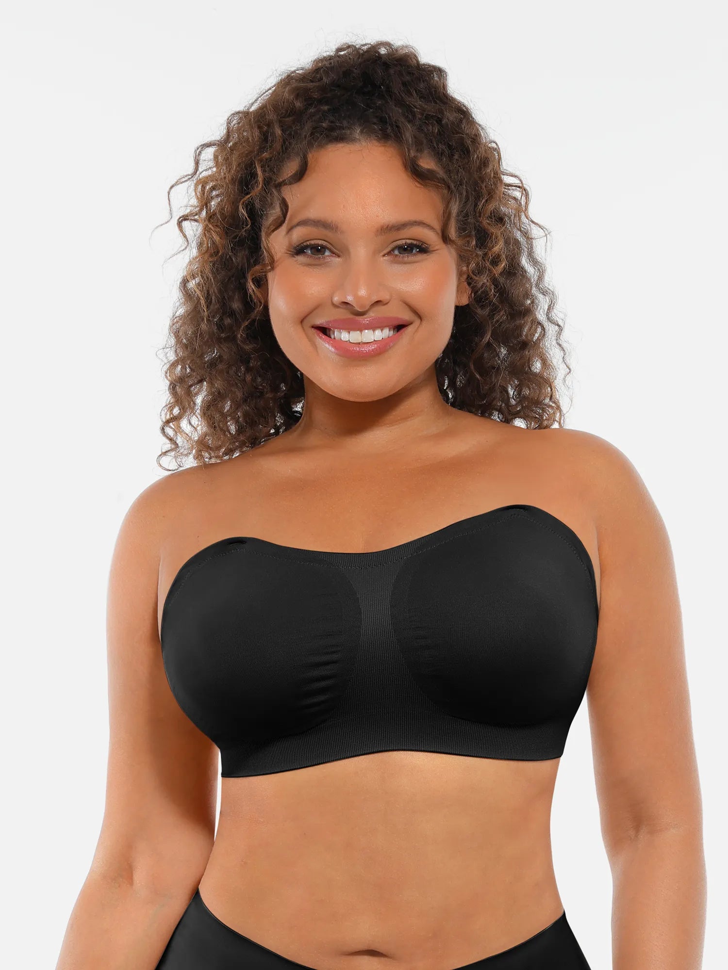MyCurve Seamless Strapless Anti-Slip Removable Pads Bra
