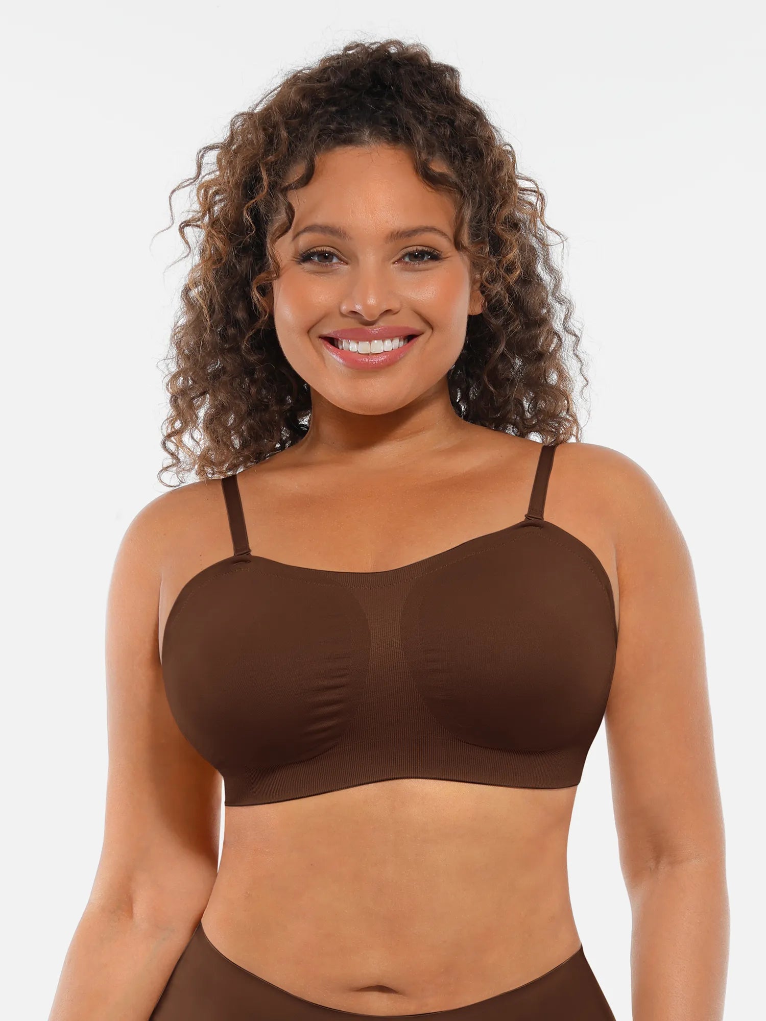 MyCurve Seamless Strapless Anti-Slip Removable Pads Bra