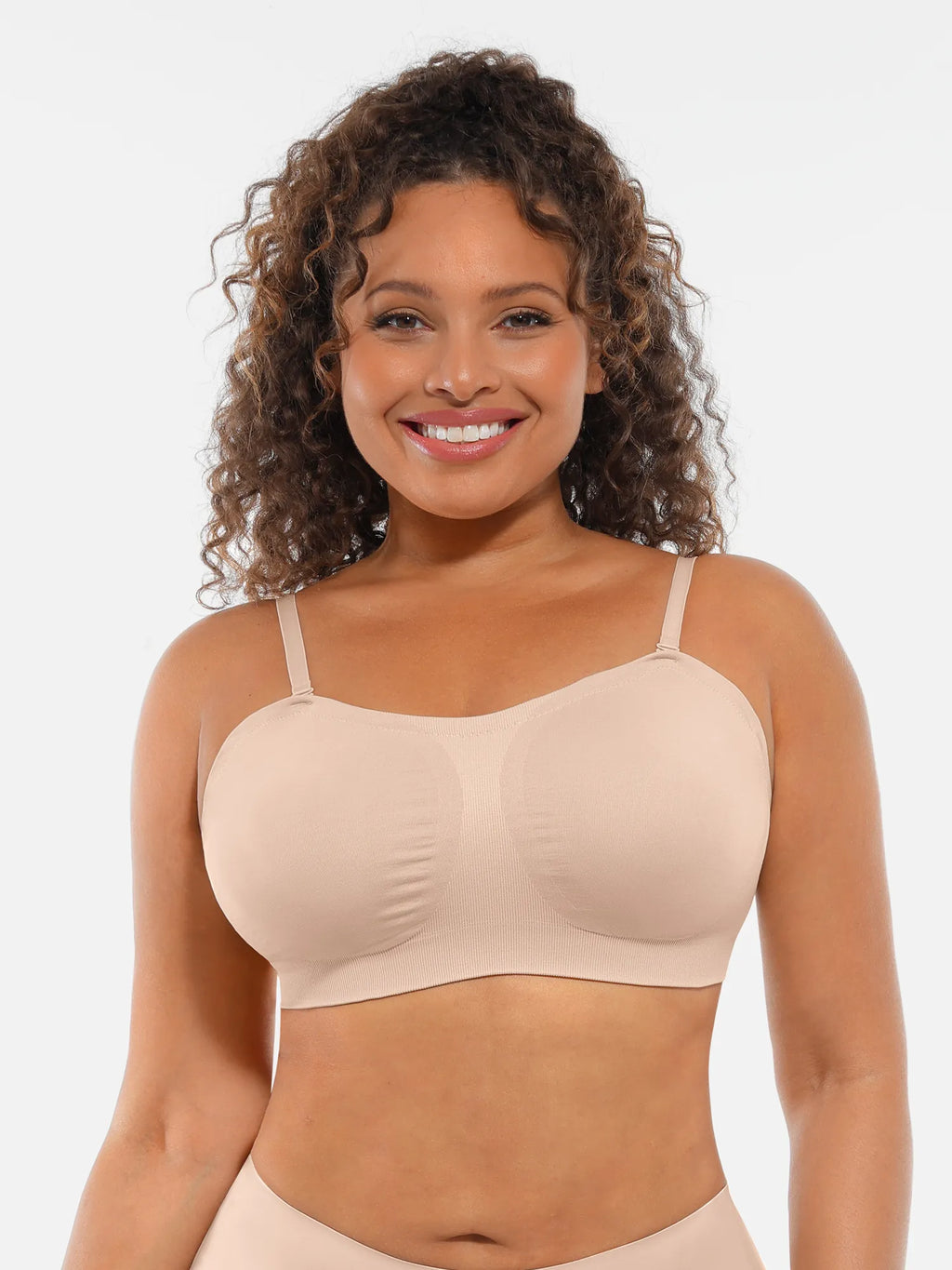 MyCurve Seamless Strapless Anti-Slip Removable Pads Bra