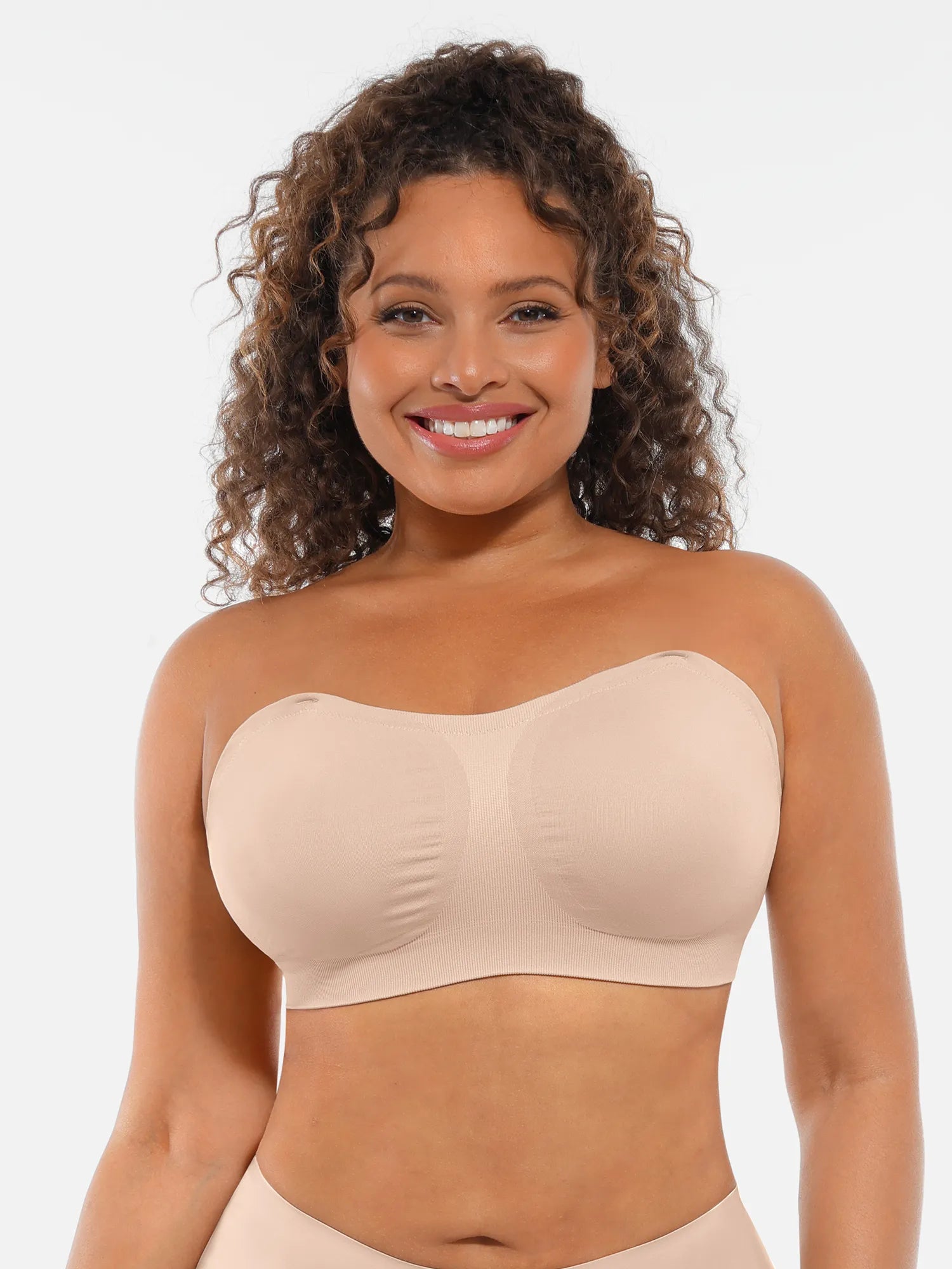 MyCurve Seamless Strapless Anti-Slip Removable Pads Bra