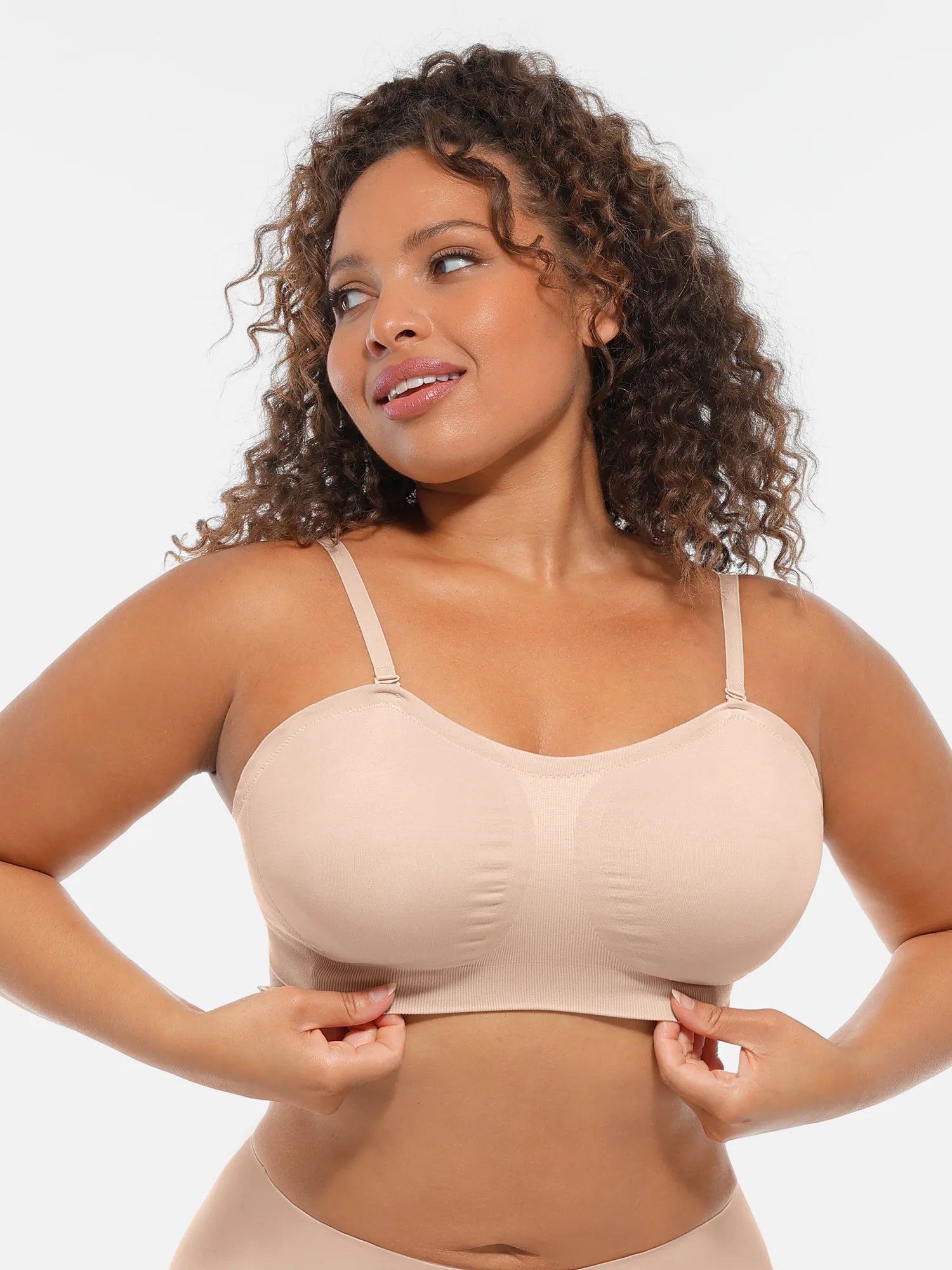 MyCurve Seamless Strapless Anti-Slip Removable Pads Bra
