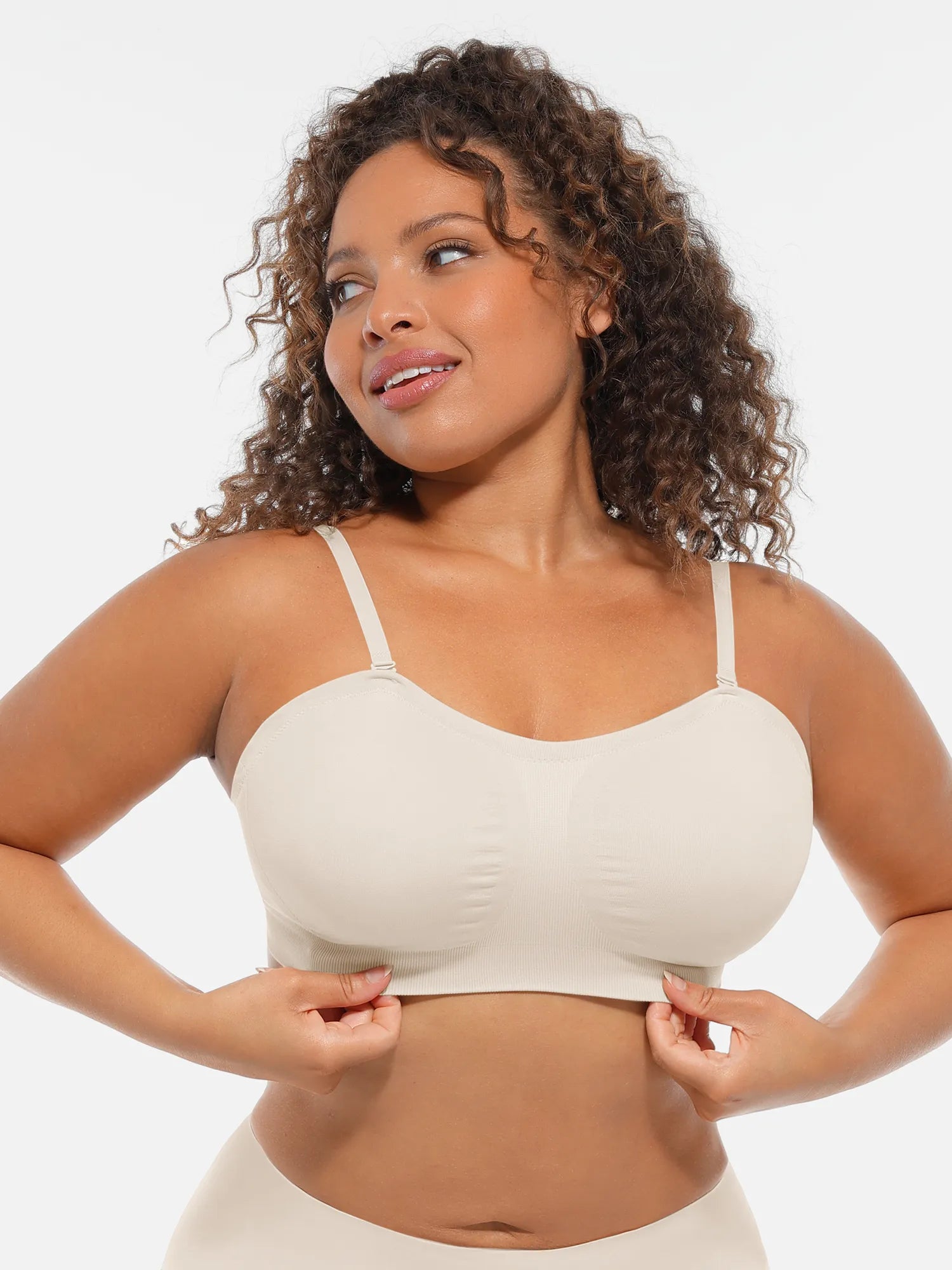 MyCurve Seamless Strapless Anti-Slip Removable Pads Bra
