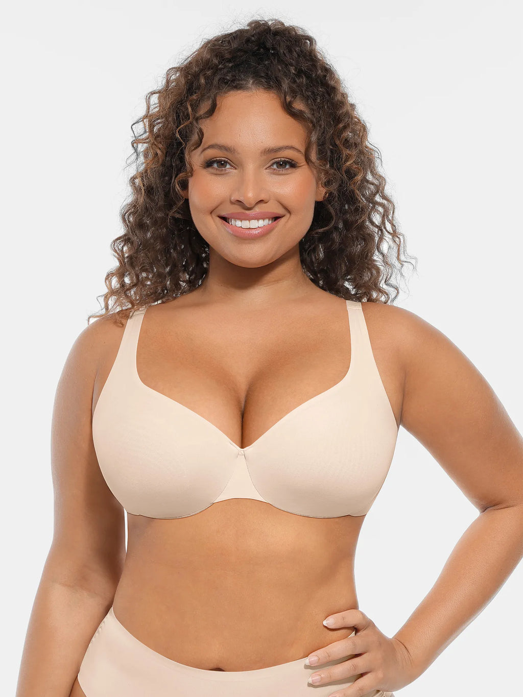 MyCurve Underwire Adjustable Deep V-neck Bra