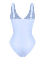 Traje de baño moldeador con fruncido y aro metálico en V profundo MyCurve