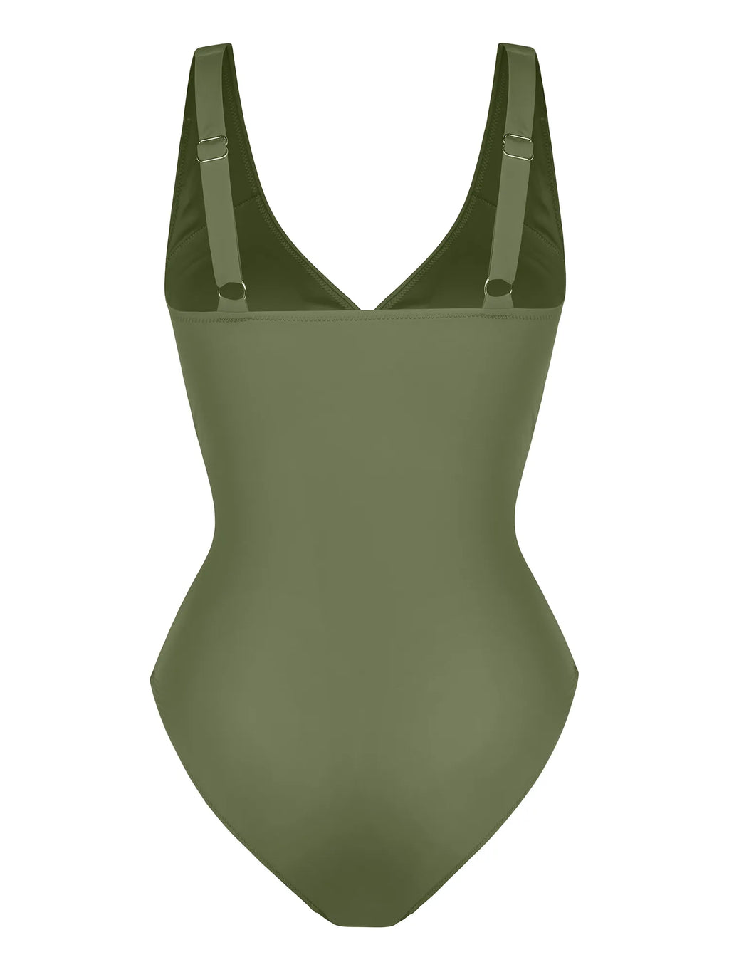 Traje de baño moldeador con fruncido y aro metálico en V profundo MyCurve