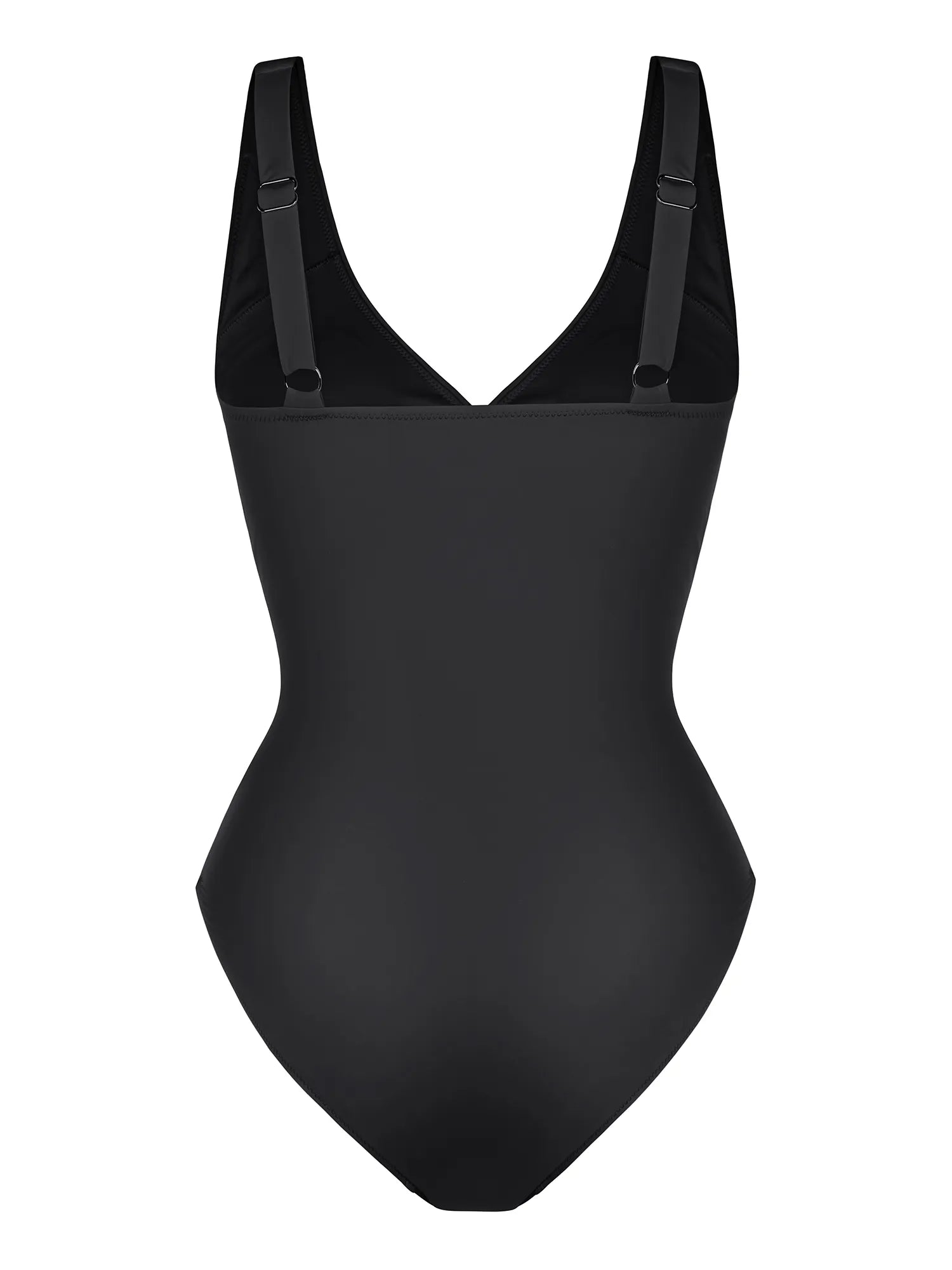 Traje de baño moldeador con fruncido y aro metálico en V profundo MyCurve