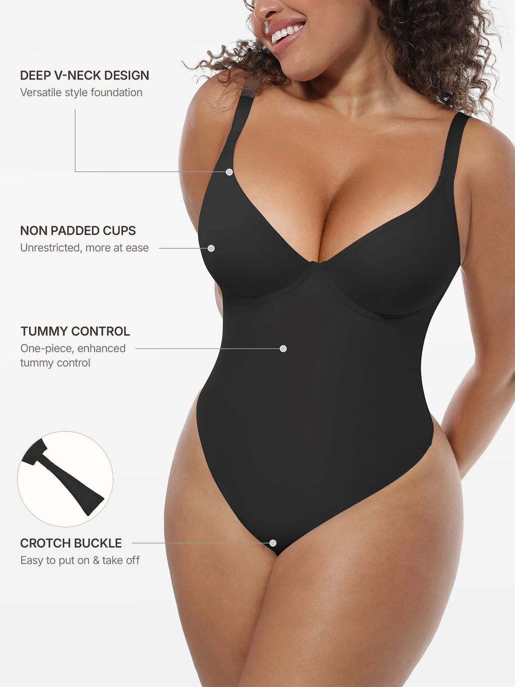 MyCurve Deep V-Neck Shapewear Bodysuit