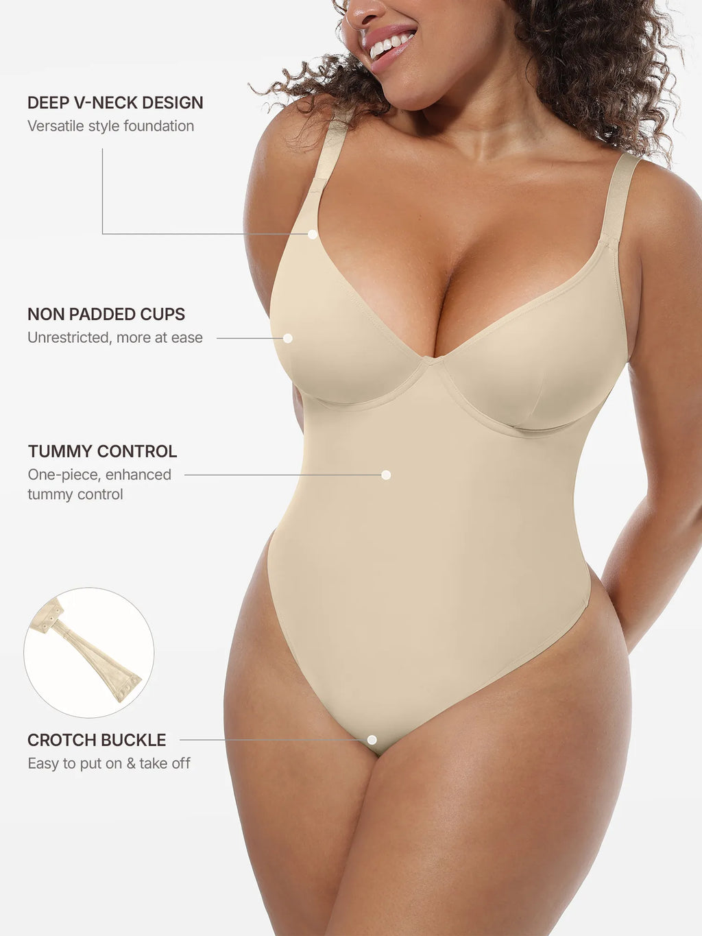 MyCurve Deep V-Neck Shapewear Bodysuit