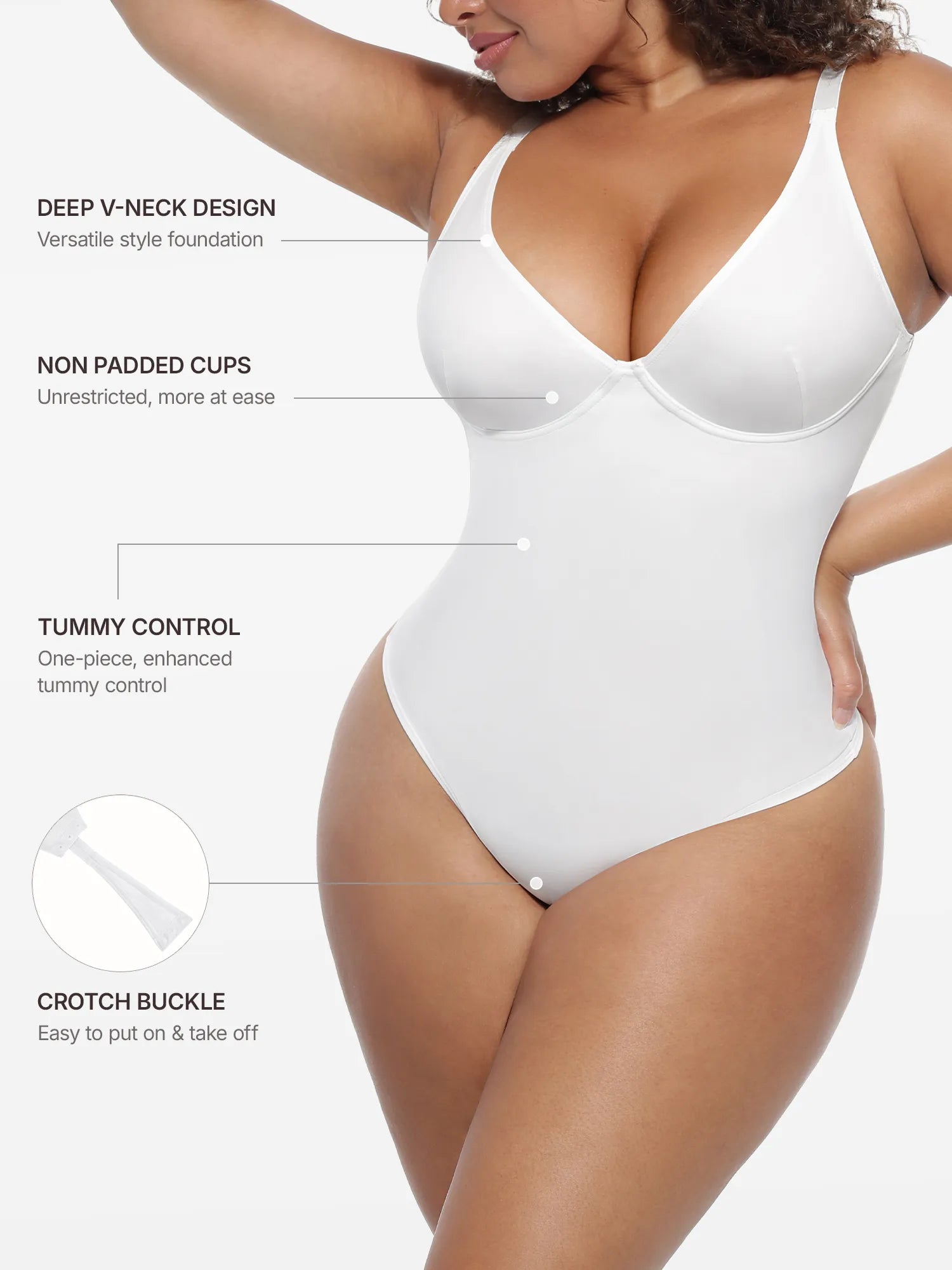 MyCurve Deep V-Neck Shapewear Bodysuit