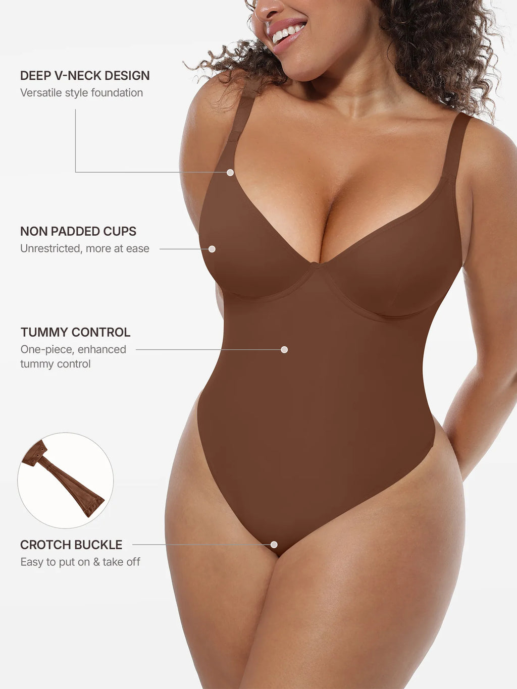 MyCurve Deep V-Neck Shapewear Bodysuit