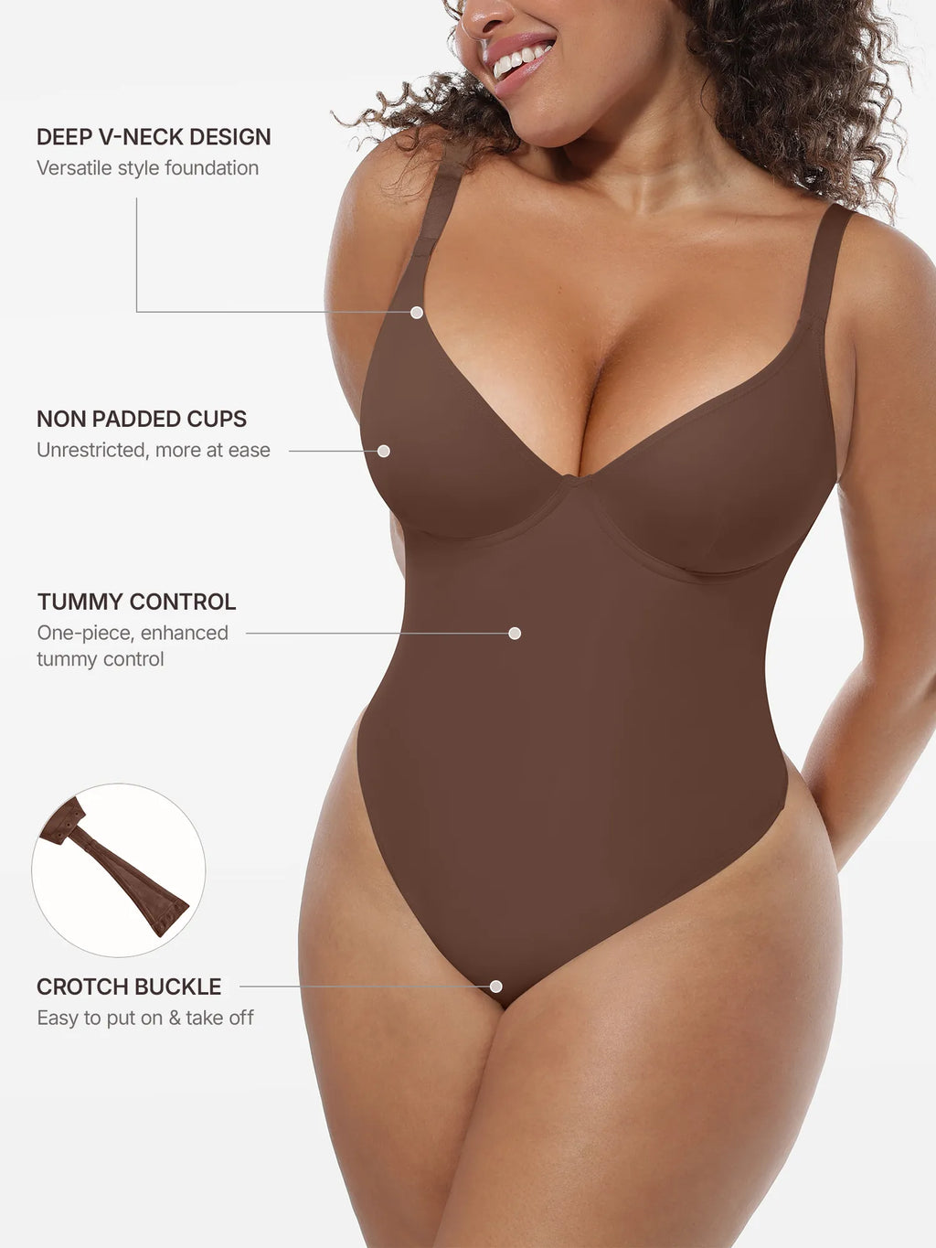 MyCurve Deep V-Neck Shapewear Bodysuit