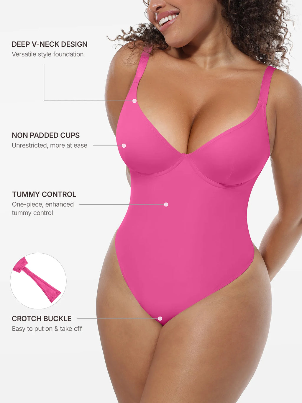 MyCurve Deep V-Neck Shapewear Bodysuit