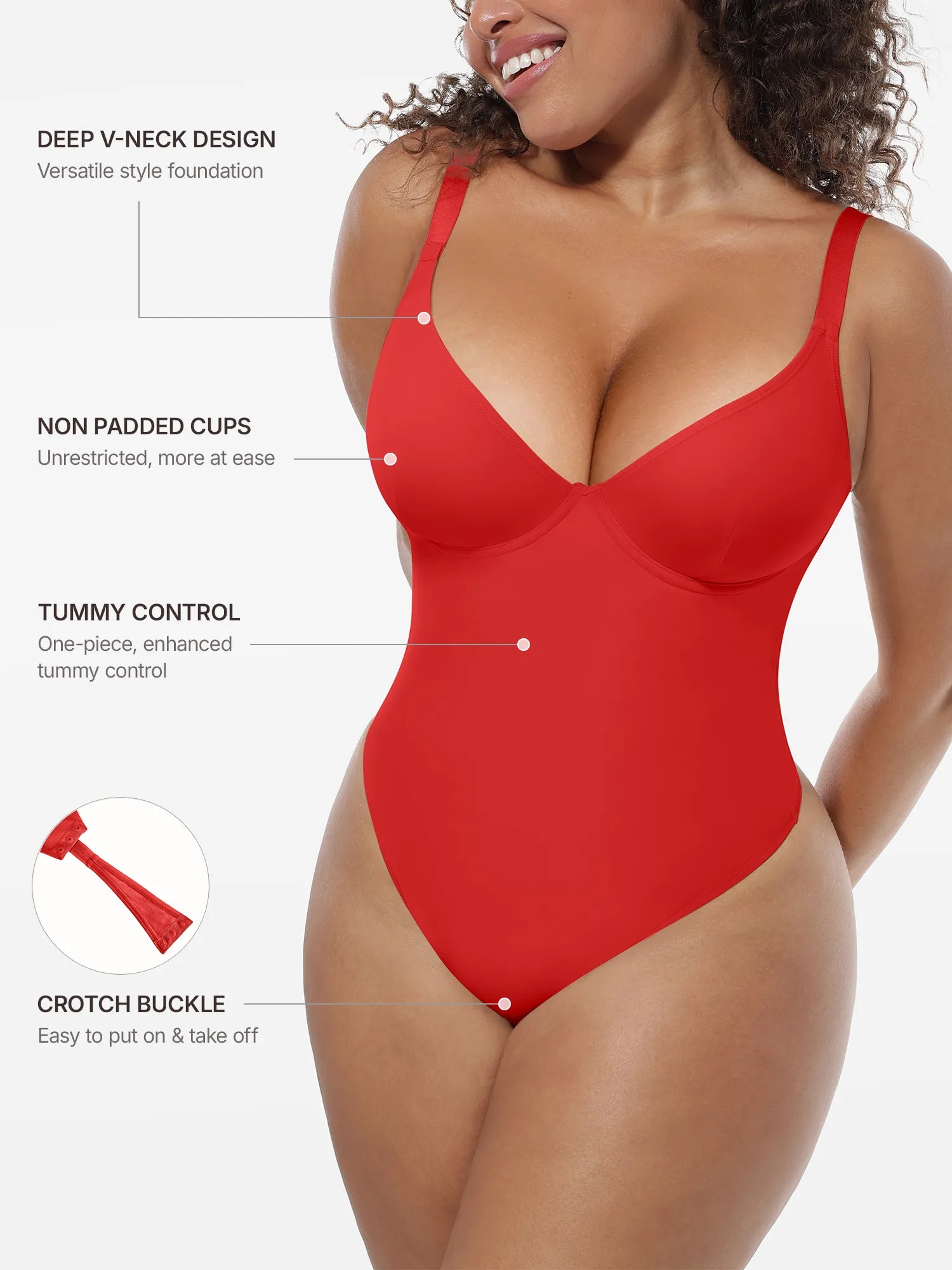 MyCurve Deep V-Neck Shapewear Bodysuit