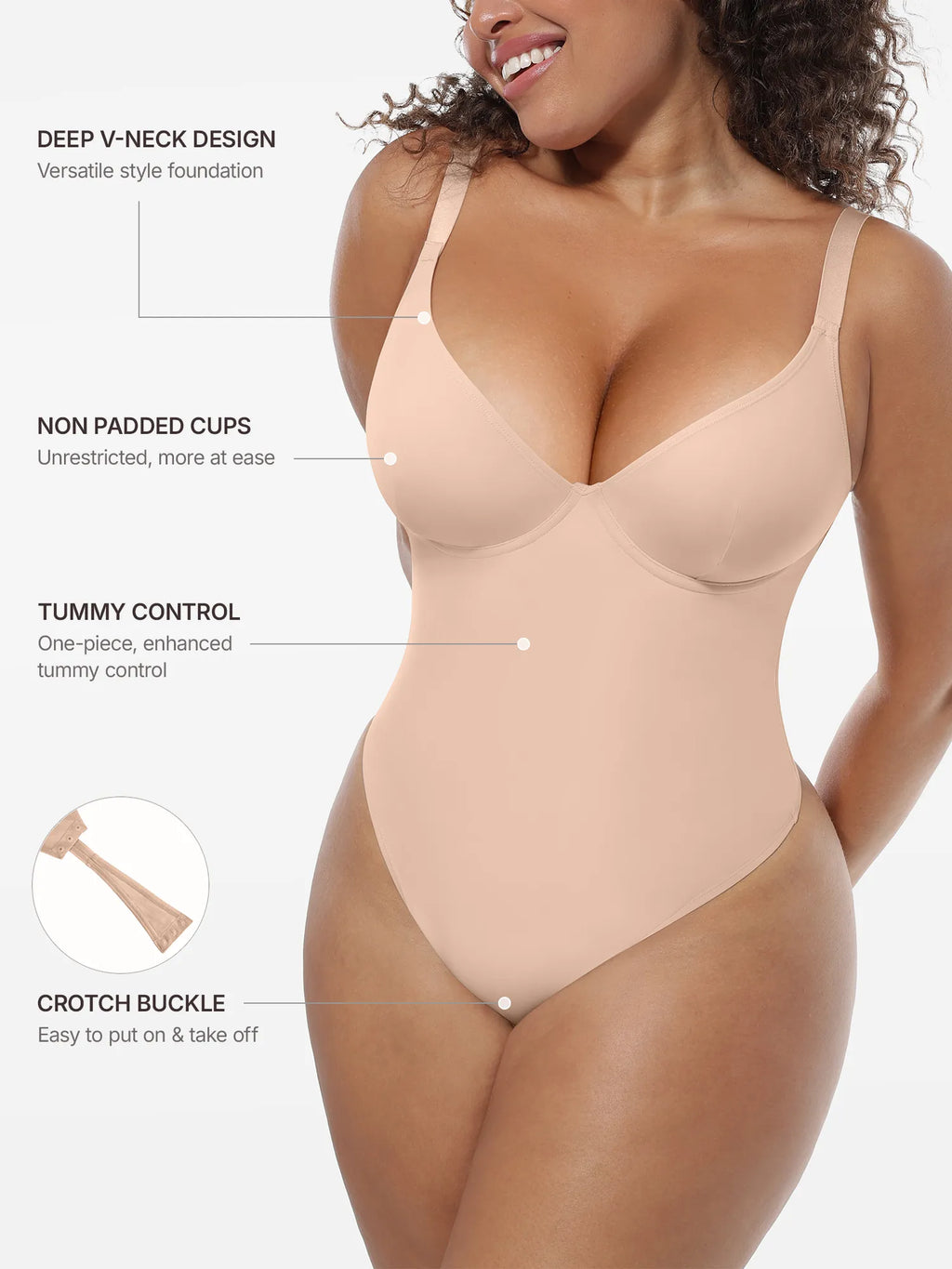 MyCurve Deep V-Neck Shapewear Bodysuit