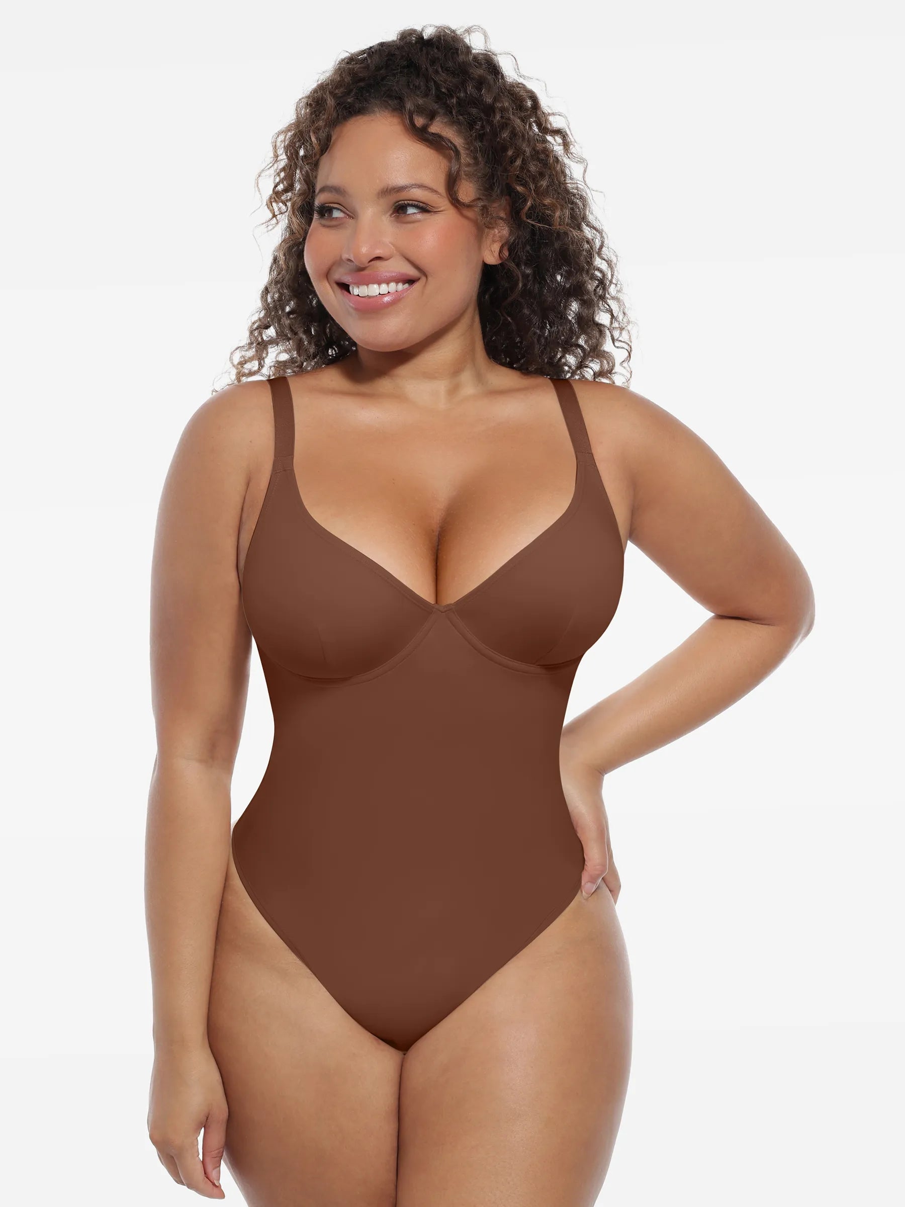 MyCurve Deep V-Neck Shapewear Bodysuit