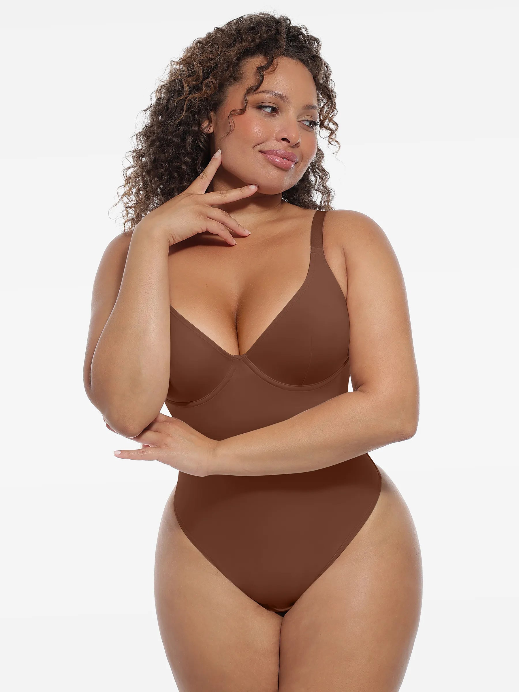 MyCurve Deep V-Neck Shapewear Bodysuit