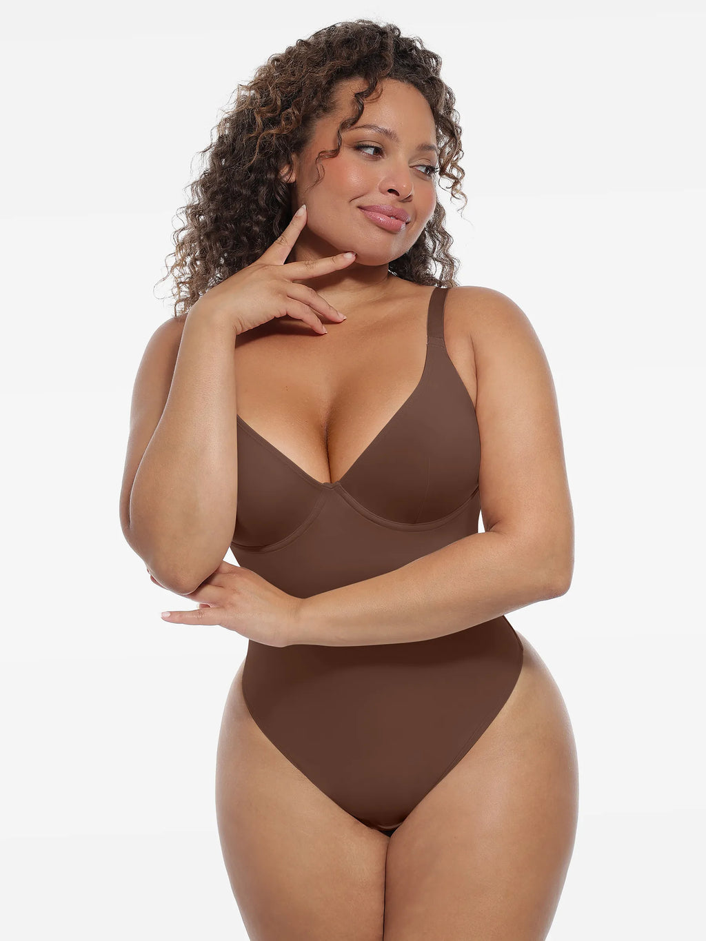 MyCurve Deep V-Neck Shapewear Bodysuit