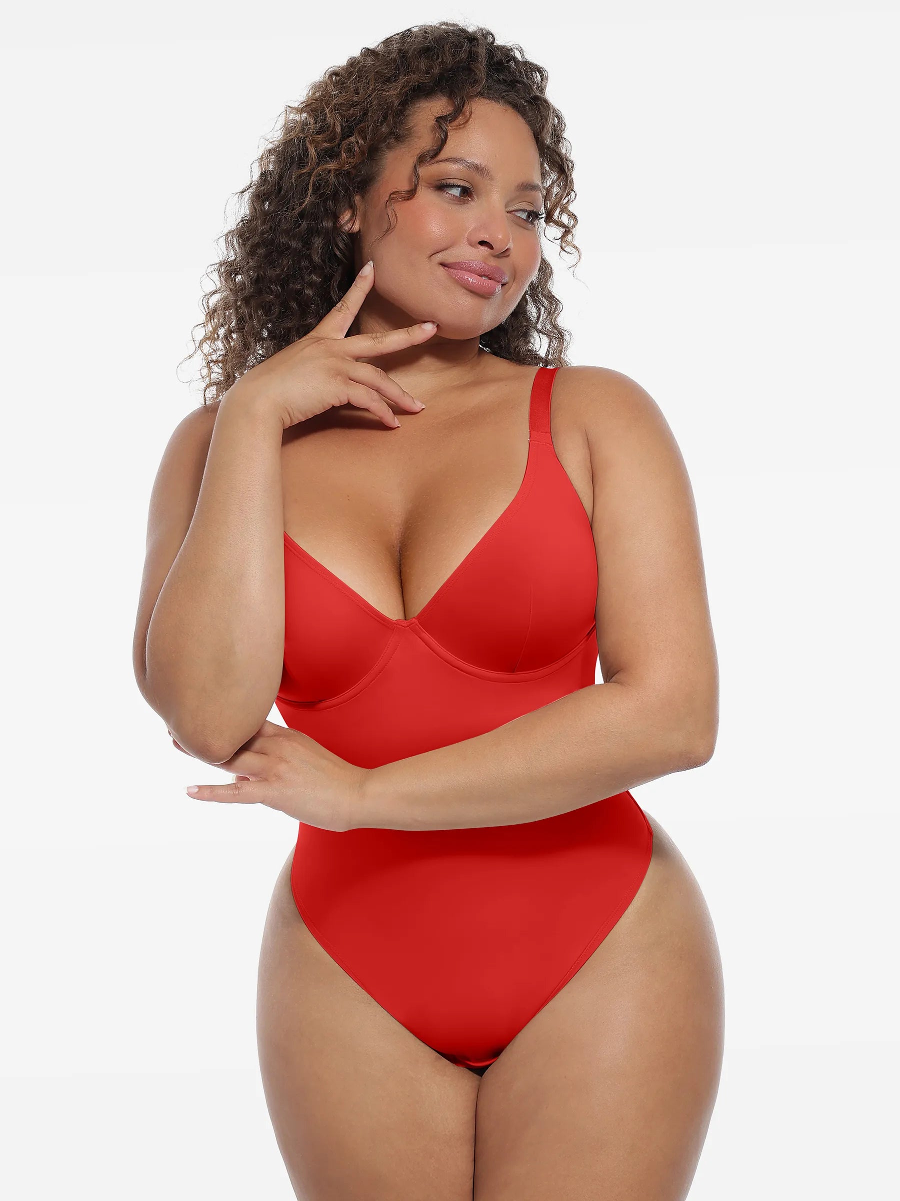 MyCurve Deep V-Neck Shapewear Bodysuit