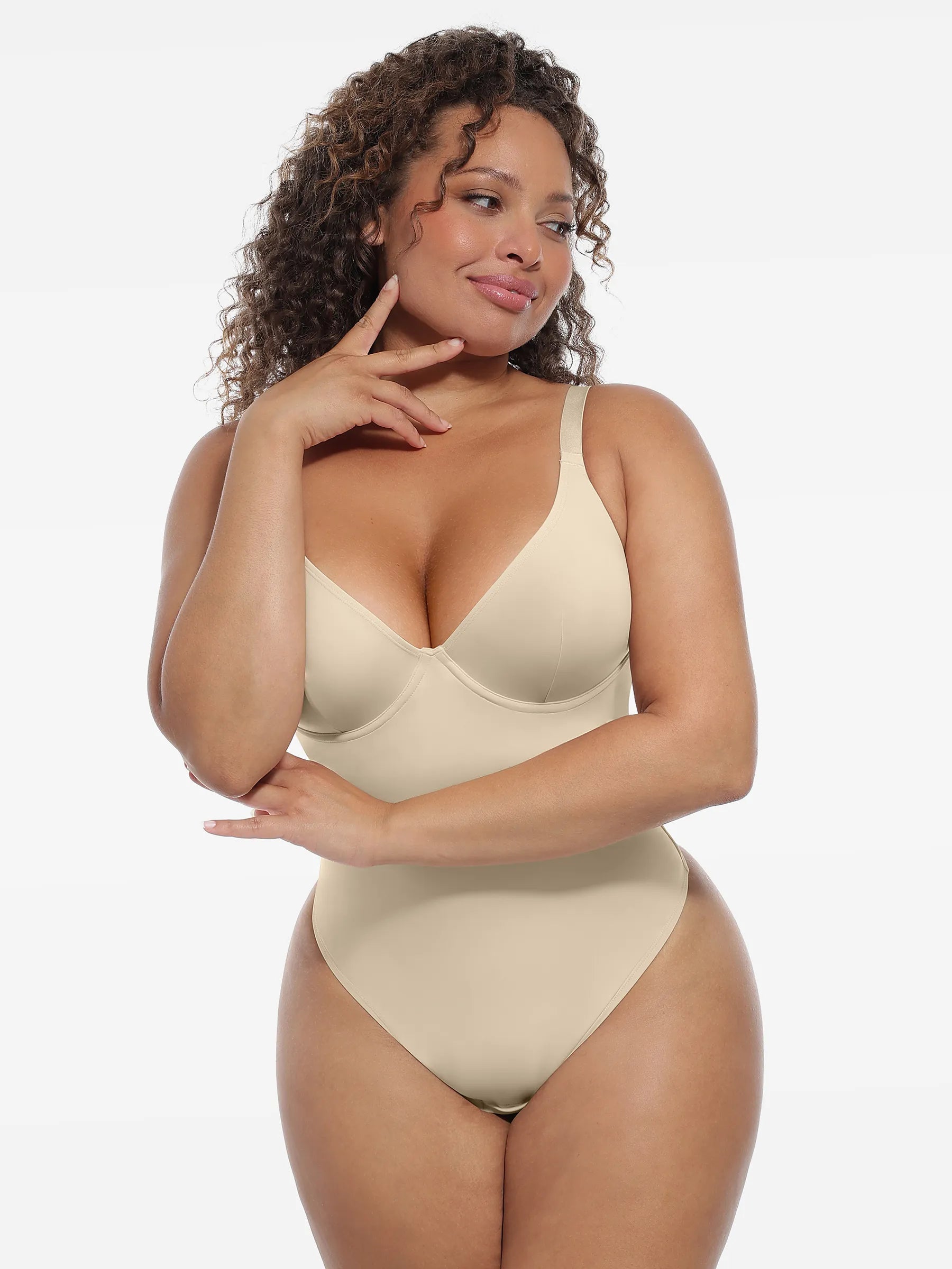 MyCurve Deep V-Neck Shapewear Bodysuit