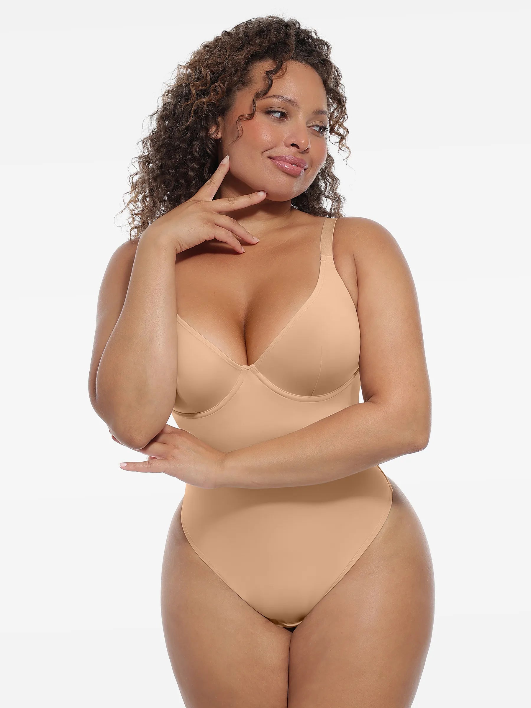 MyCurve Deep V-Neck Shapewear Bodysuit