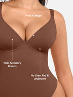 MyCurve Deep V Neck Tummy Control Shapewear Bodysuit