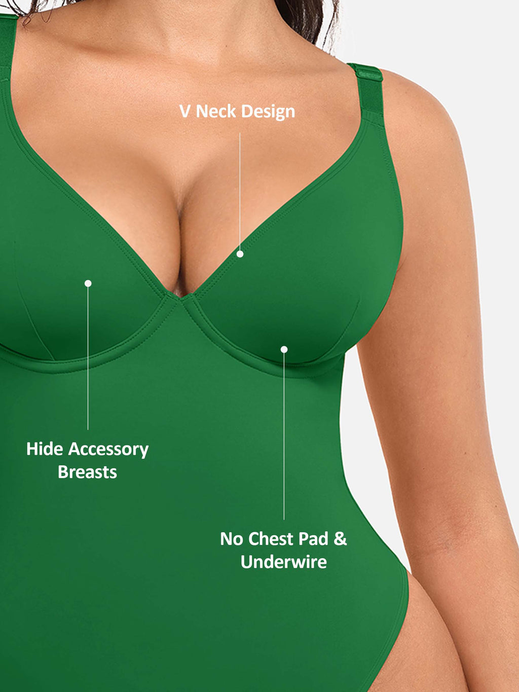 MyCurve Deep V Neck Tummy Control Shapewear Bodysuit