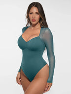 MyCurve Mesh Panel V-Neck Bodysuit