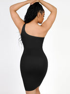 MyCurve One-Shoulder Shaper Dress with Built-In Bra