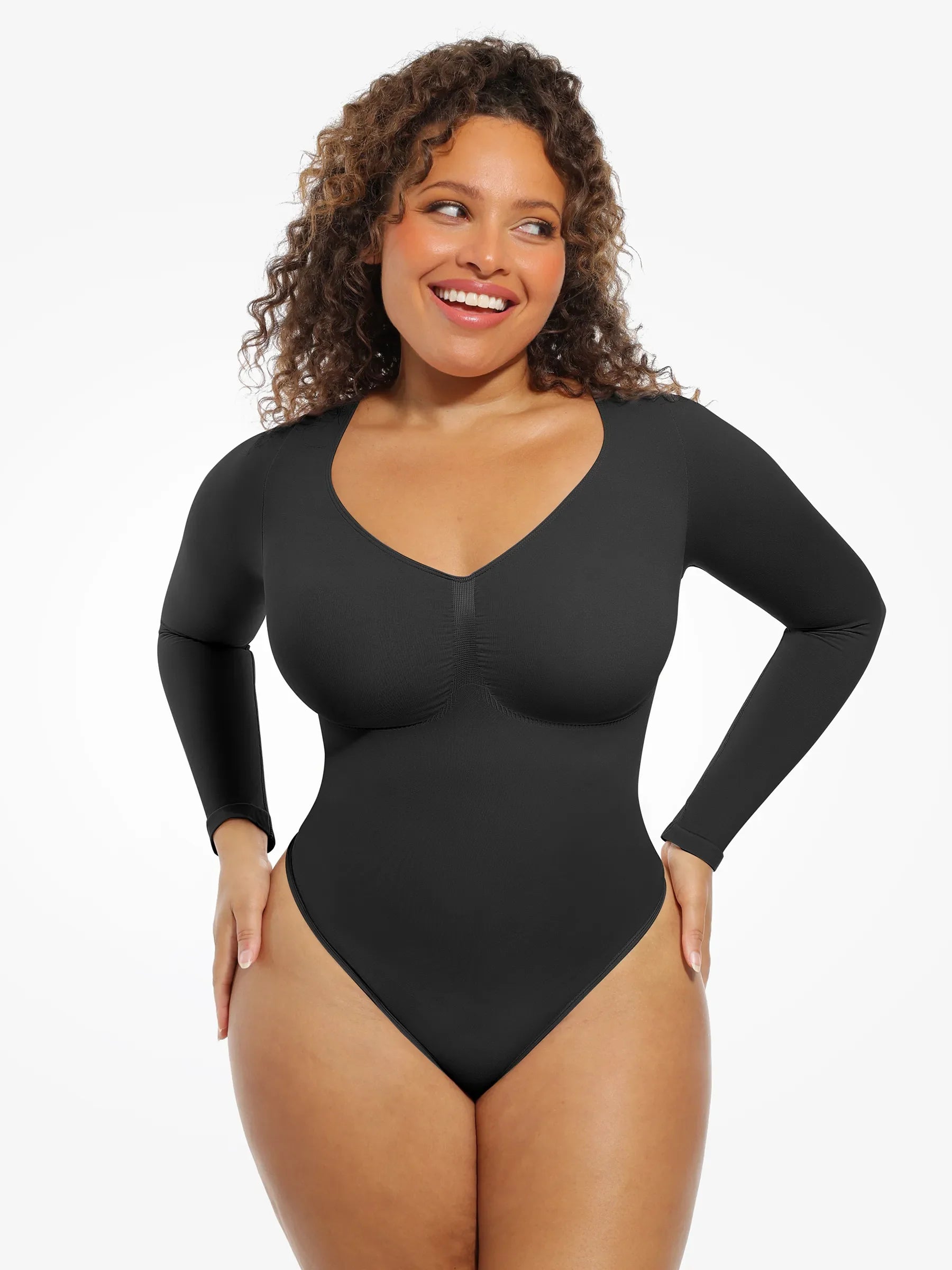 MyCurve Seamless Supportive Long Sleeve Tummy Control Bodysuit