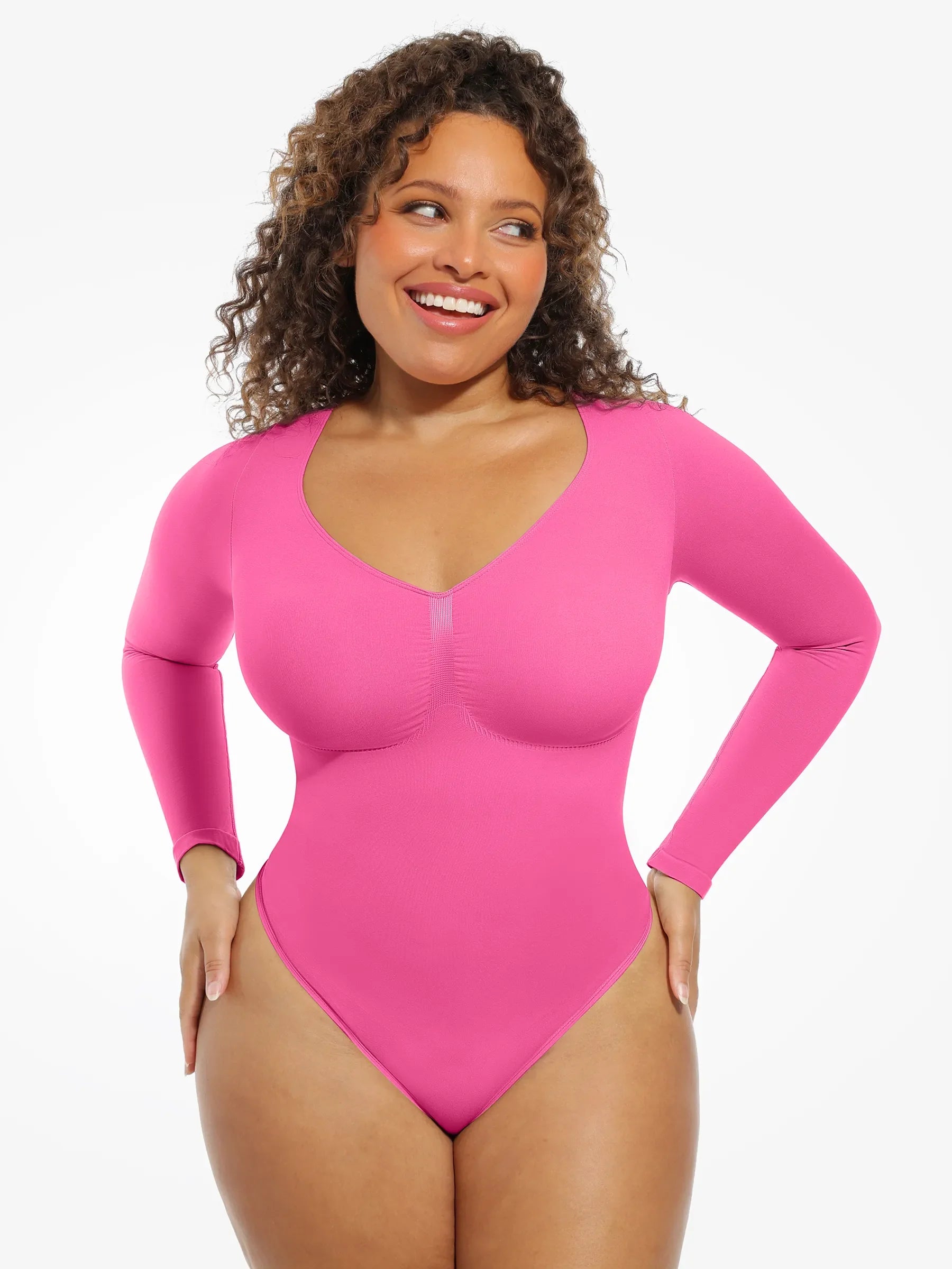 MyCurve Seamless Supportive Long Sleeve Tummy Control Bodysuit