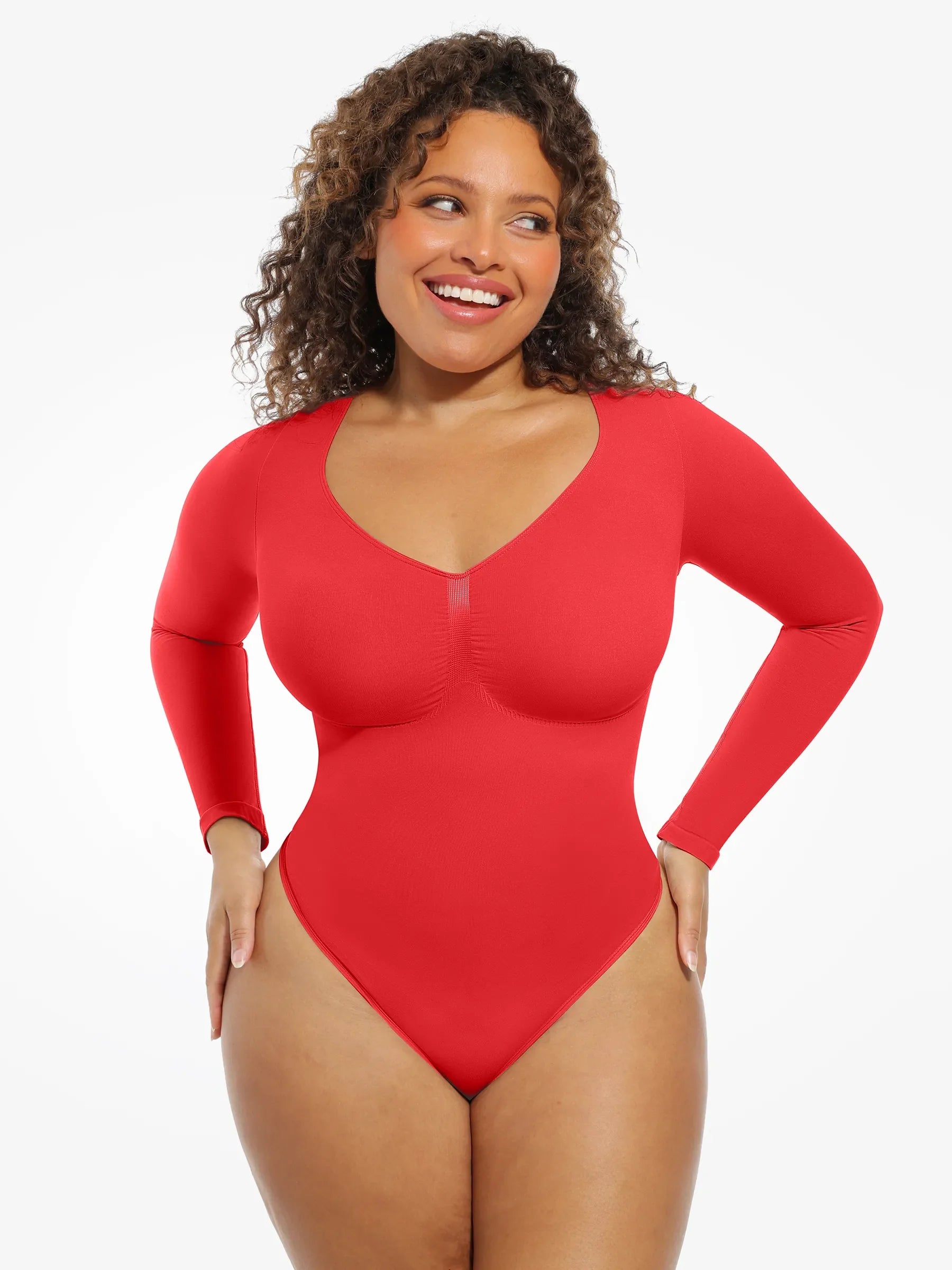 MyCurve Seamless Supportive Long Sleeve Tummy Control Bodysuit