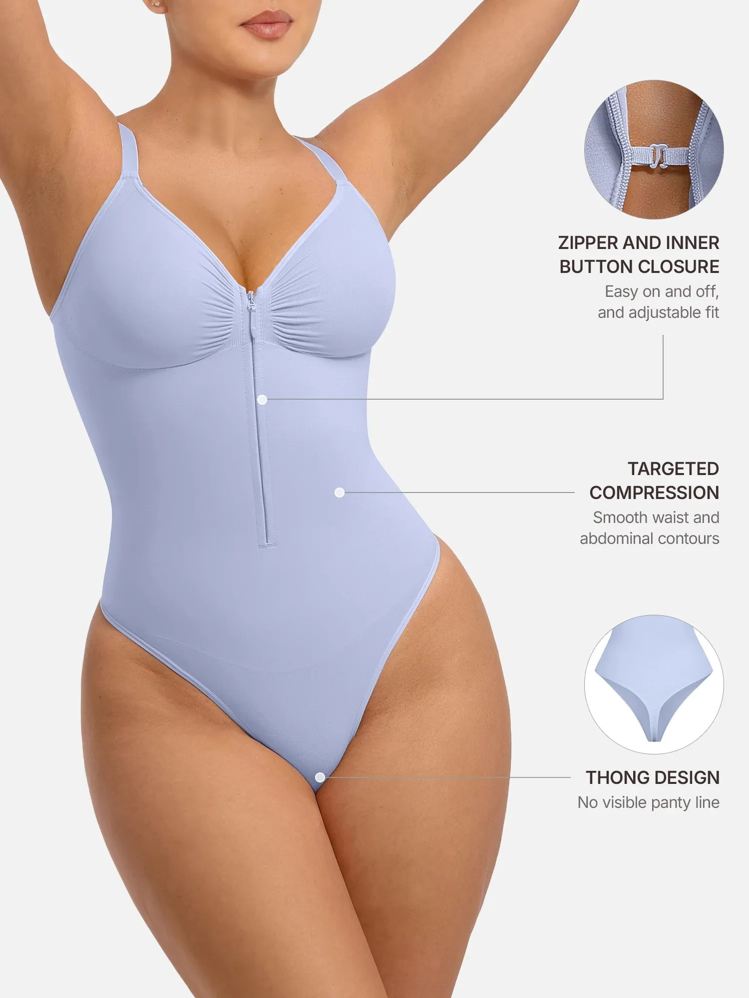 MyCurve Tummy Control Seamless Zipper Shaping Bodysuit